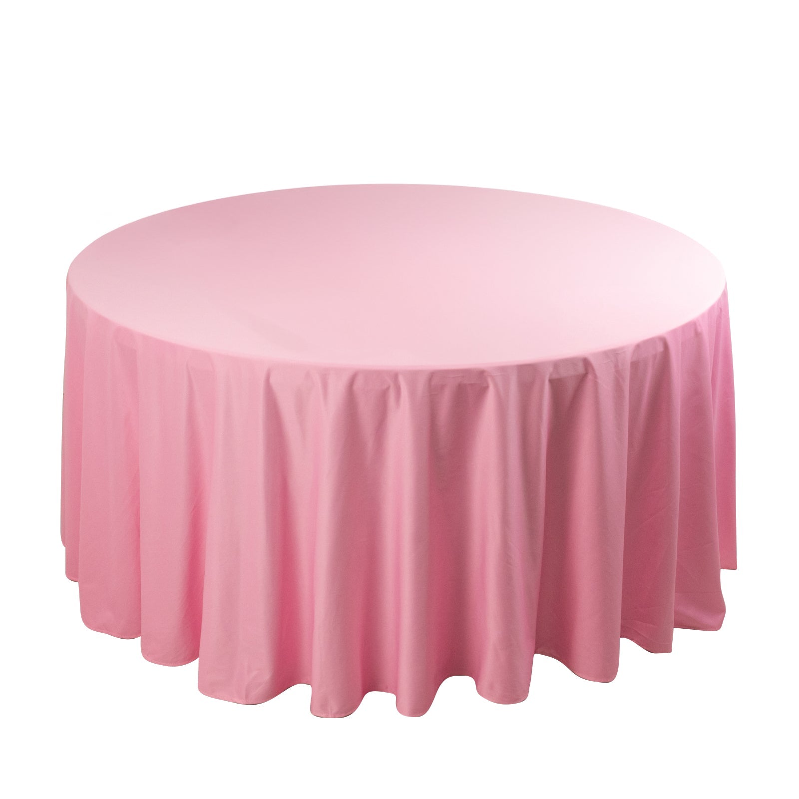 Premium Scuba Round 120 Tablecloth Pink - Wrinkle Free & Stain Resistant Seamless Table Cover