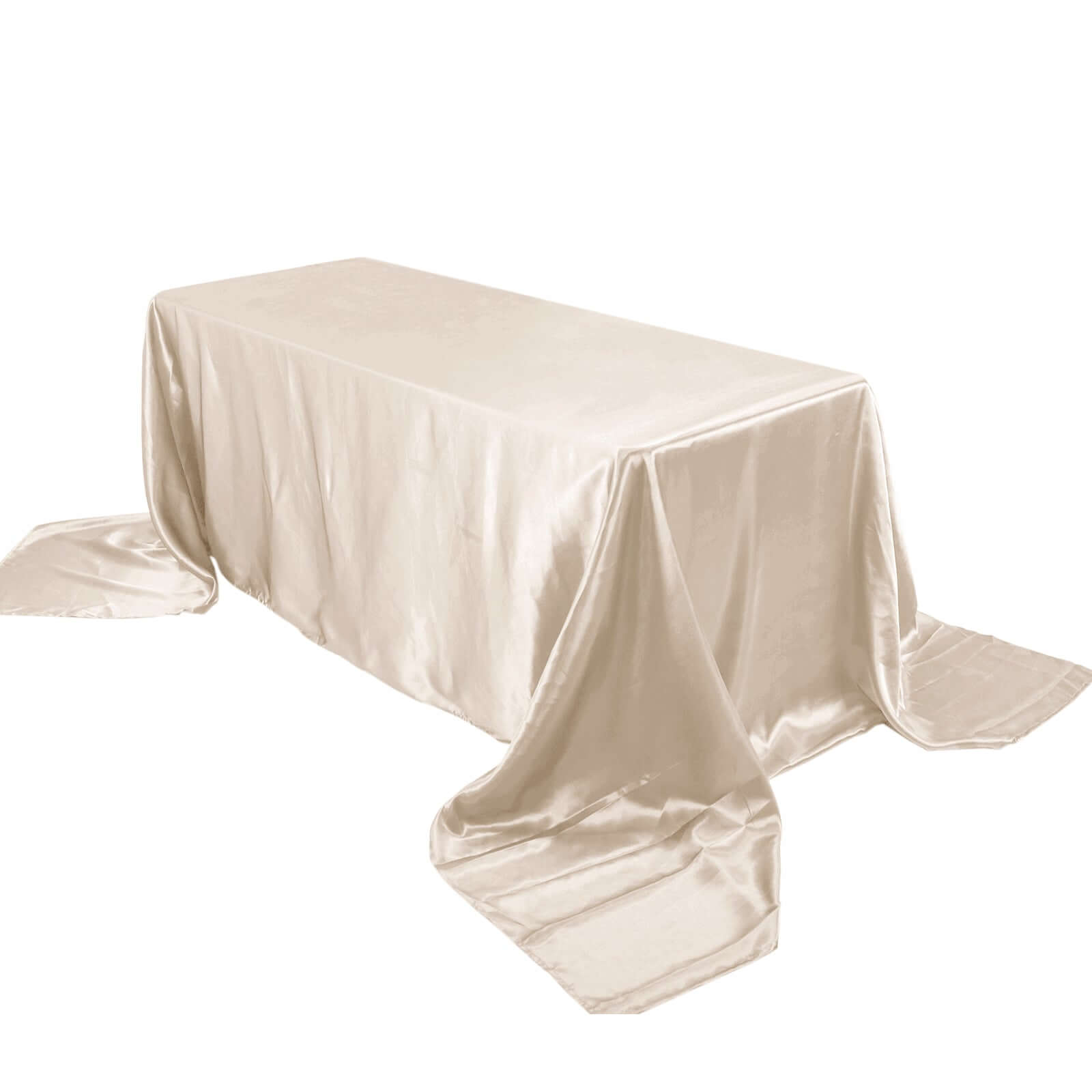 Satin Rectangular 90x156 Tablecloth Beige - Seamless Table Cover