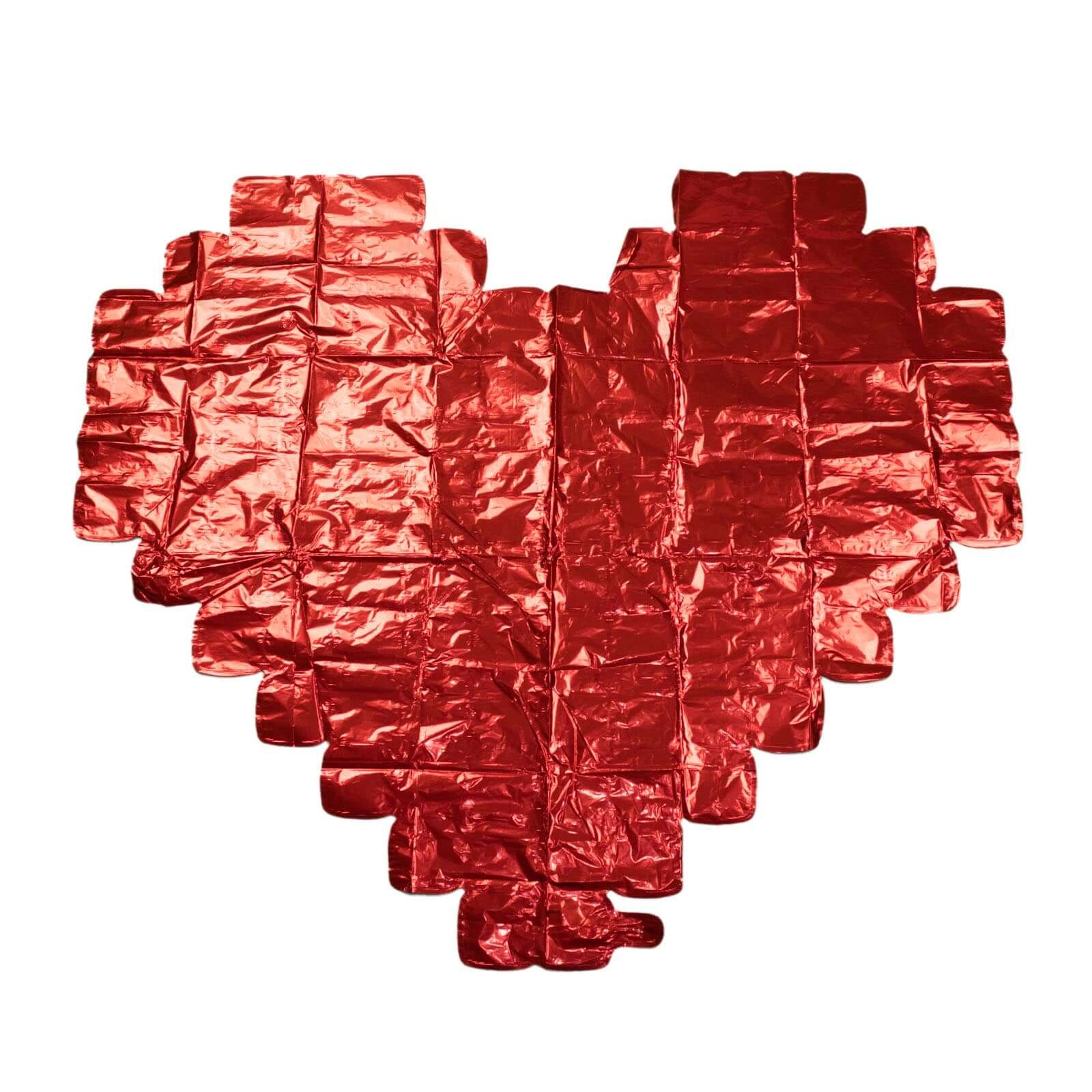 41x36 Metallic Red Giant Heart Mylar Foil Balloon, Photo Backdrop Balloon Quilt