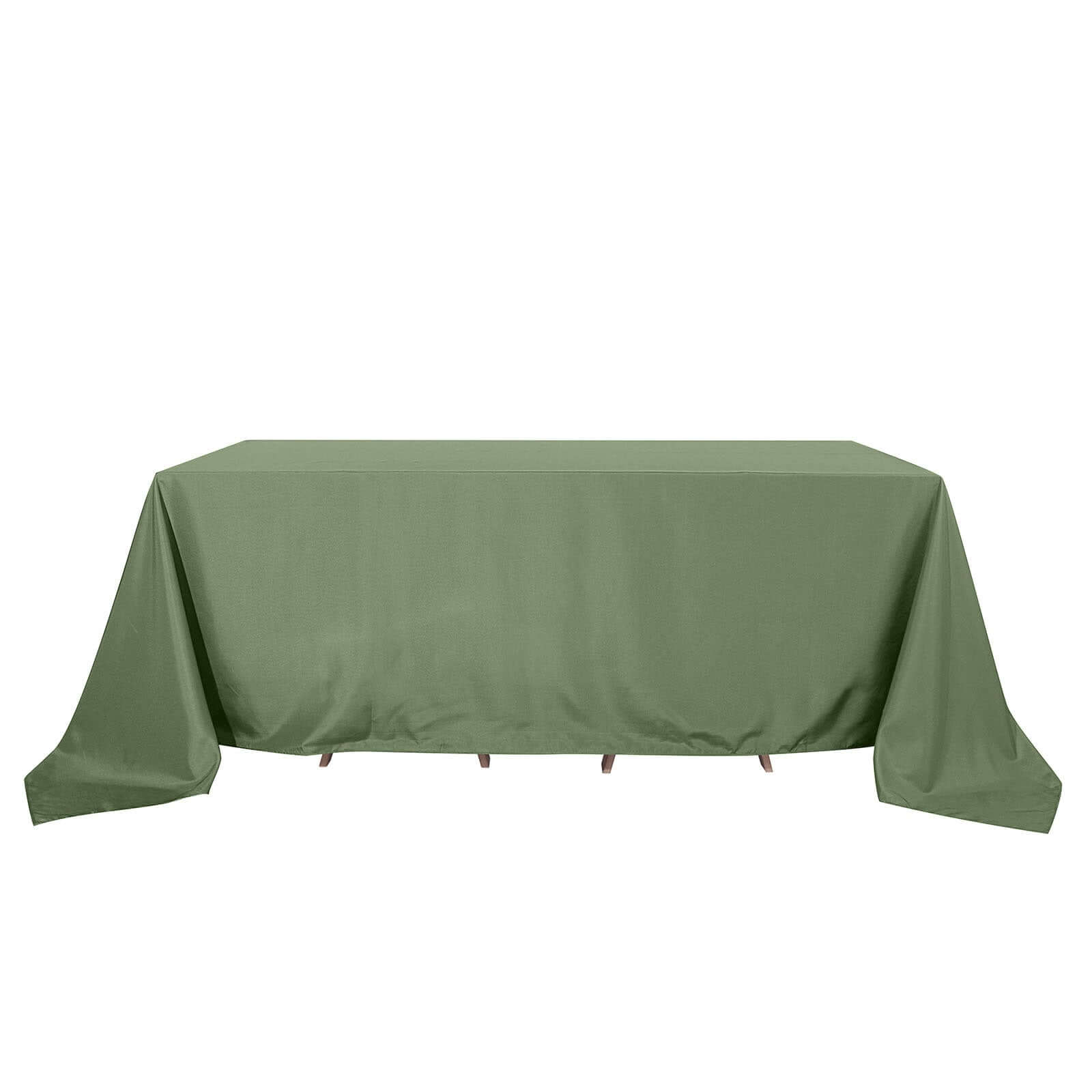 Polyester 90x132 Rectangle Tablecloth Olive Green - Seamless Wrinkle-Resistant Table Cover