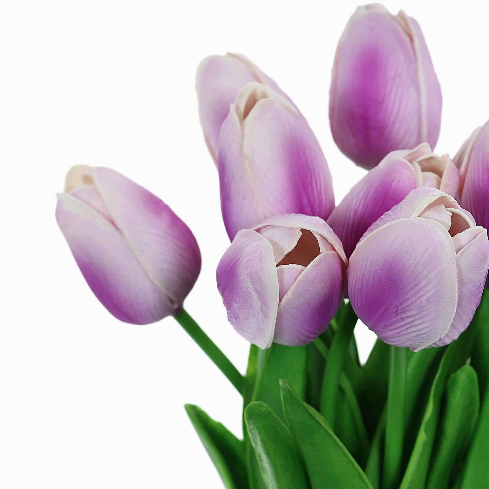 10 Stems 13 Lavender Lilac Real Touch Artificial Foam Tulip Flowers