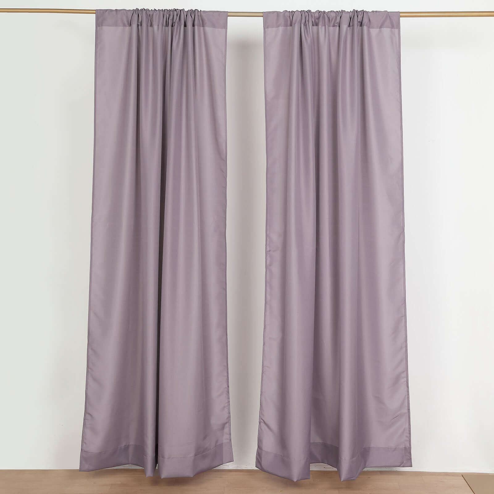 2 Pack Violet Amethyst Polyester Event Curtain Drapes, 10ftx8ft Backdrop Event Panels With Rod Pockets 130 GSM