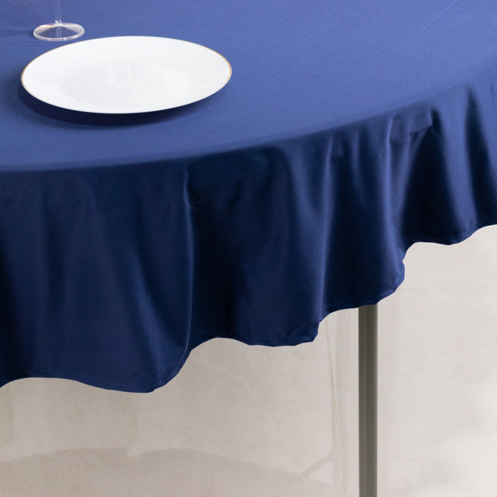 Premium Scuba Round 70 Tablecloth Navy Blue - Wrinkle Free & Stain Resistant Table Cover