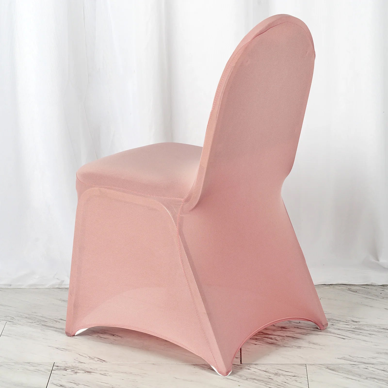 10 Pack Spandex Chair Covers for Banquet Chairs Dusty Rose - Durable Reusable Stretch Slip-On Covers