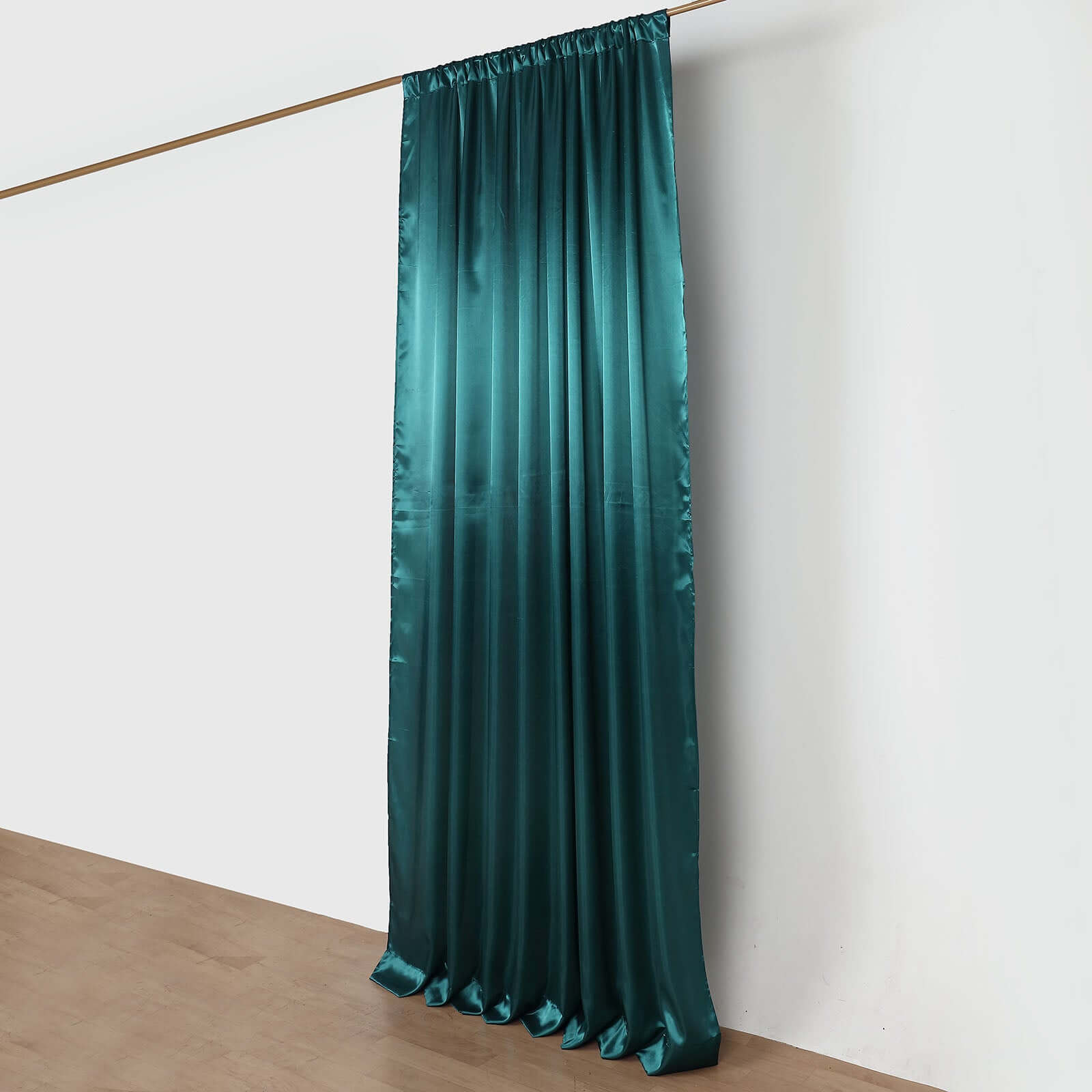 8ftx10ft Peacock Teal Satin Event Curtain Drapes, Backdrop Event Panel