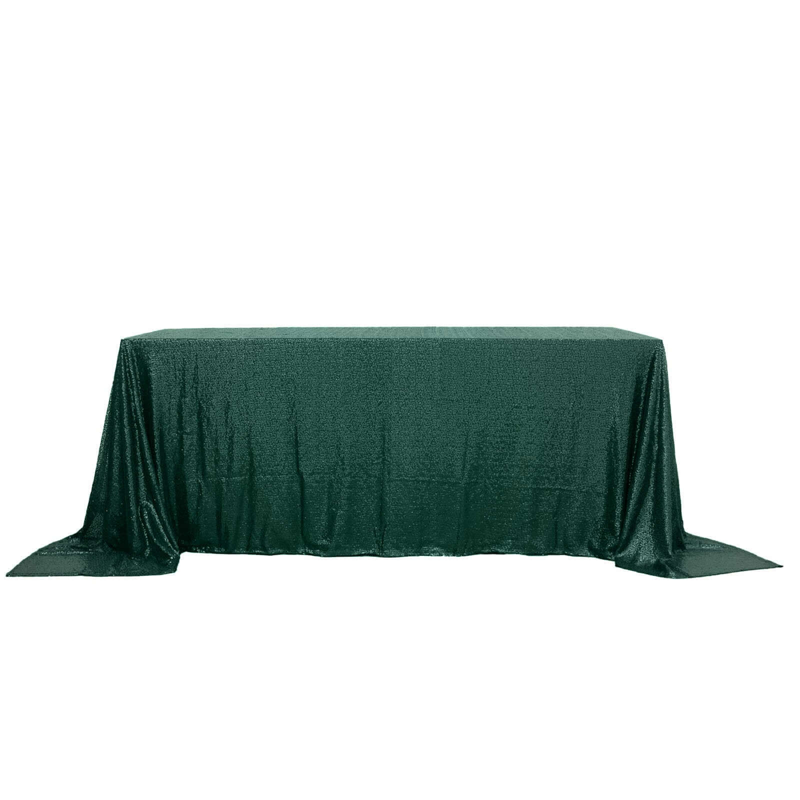 Sequin 90x132 Rectangle Tablecloth Hunter Emerald Green - Seamless Sparkly Table Cover