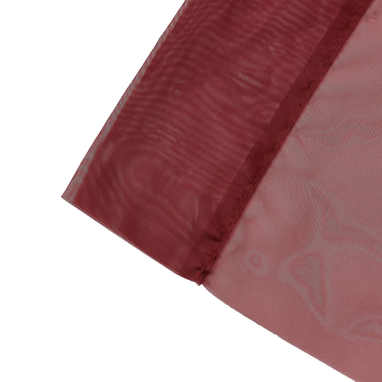 5ftx14ft Premium Burgundy Chiffon Curtain Panel, Durable Flame Resistant Backdrop Ceiling Drapery With Rod Pocket