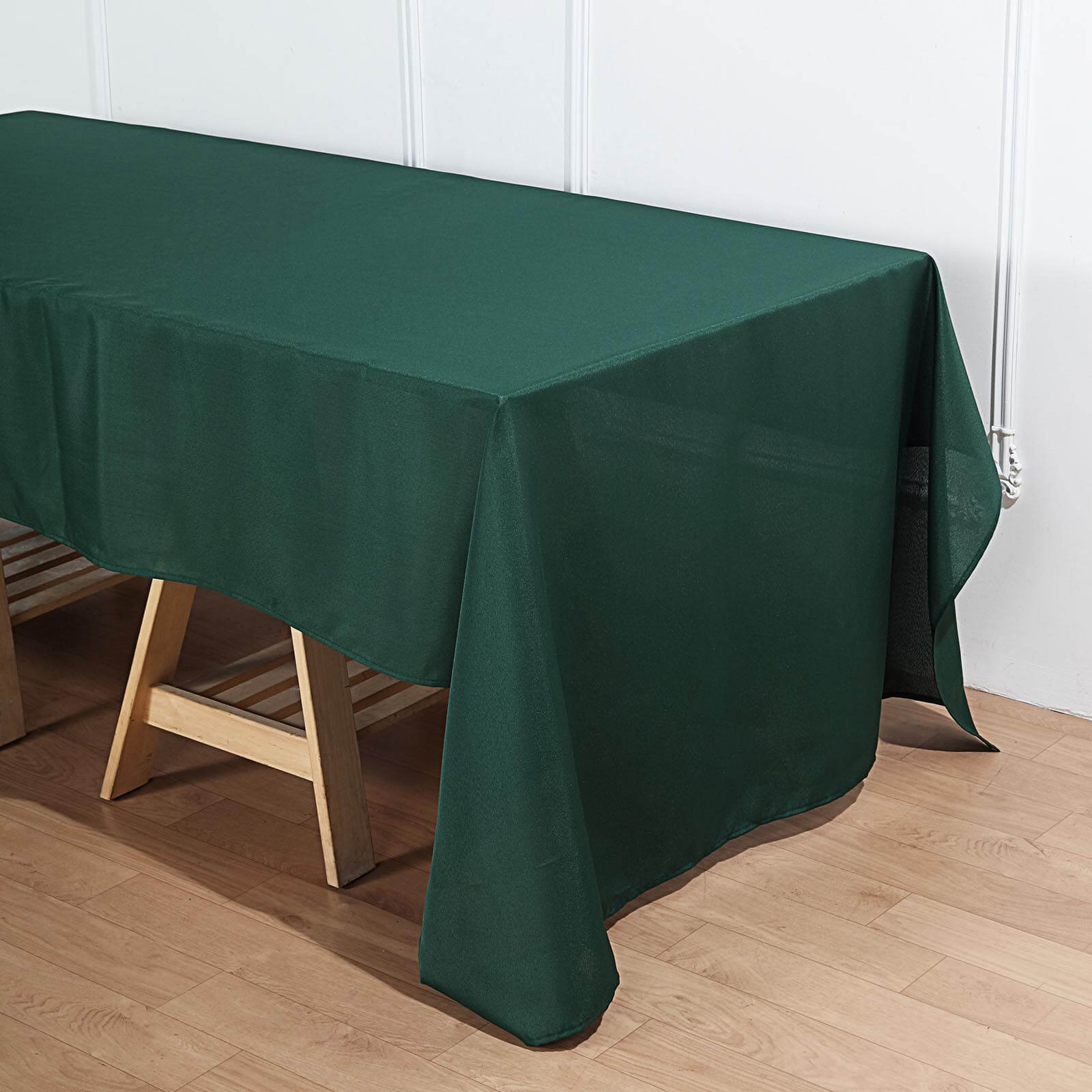 Polyester 60x126 Rectangle Tablecloth Hunter Emerald Green - Wrinkle-Resistant Table Cover