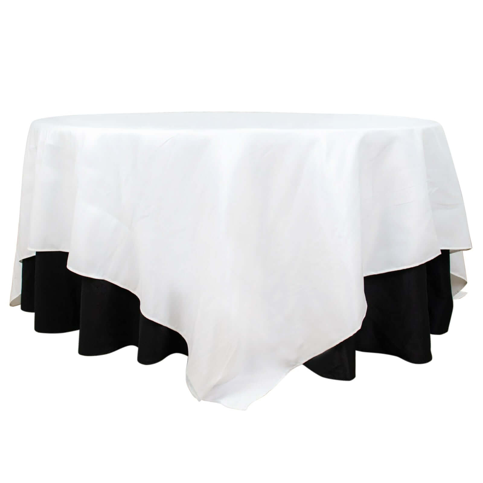 Premium Polyester 90x90 Table Overlay Square Tablecloth White 220GSM Wrinkle-Resistant Table Cover Stylish Gatherings