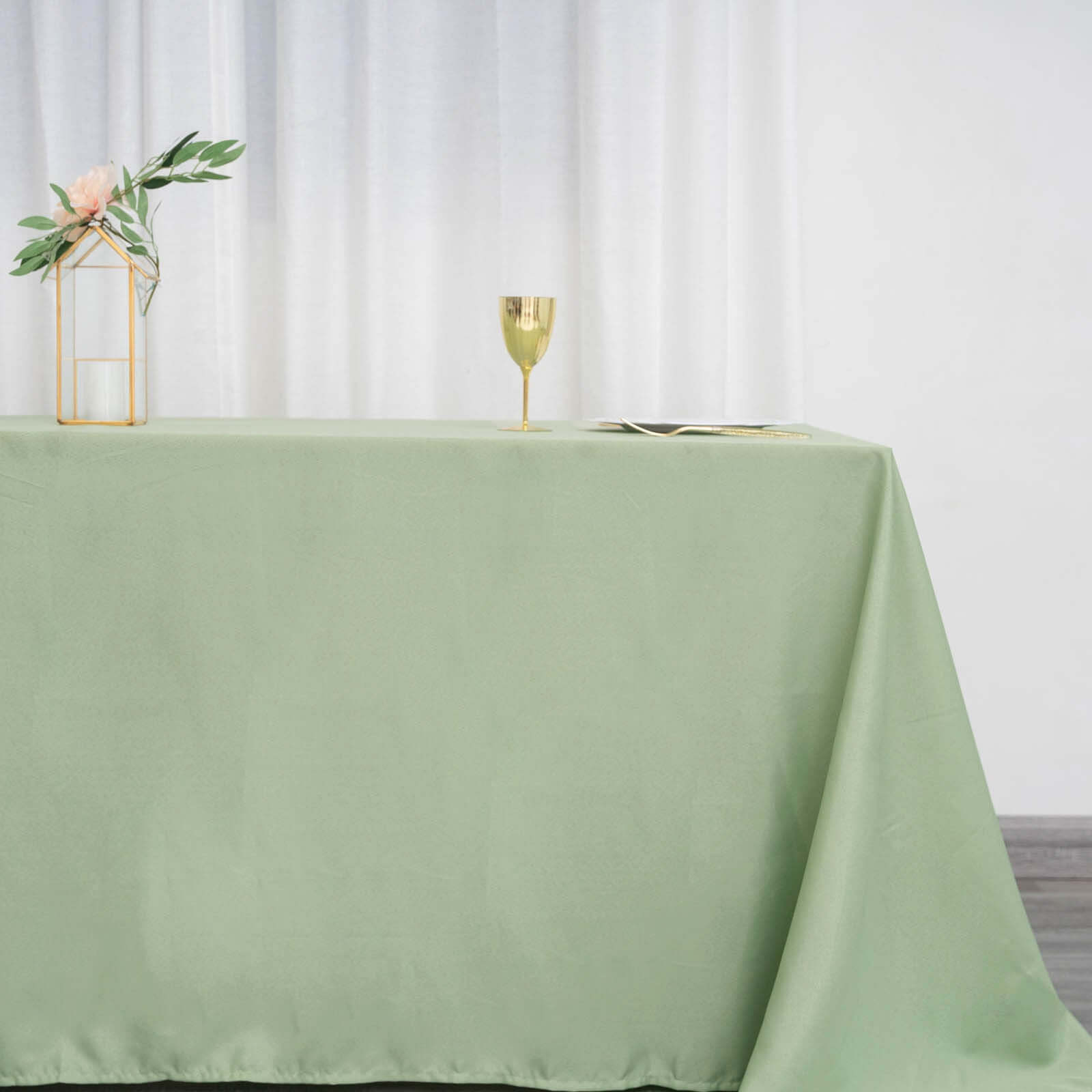 Polyester 90x132 Rectangle Tablecloth Sage Green - Seamless Wrinkle-Resistant Table Cover