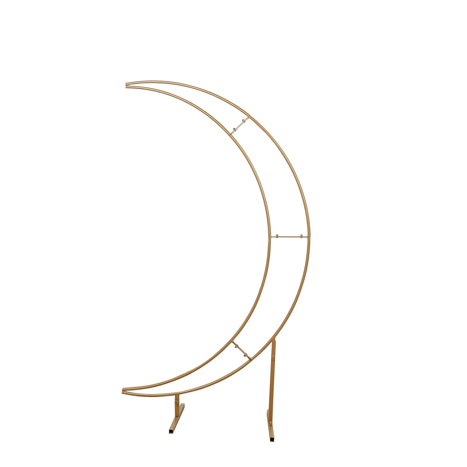 4ft Gold Metal Half Crescent Moon Wedding Arbor Frame, Table Top Centerpiece Curved Design Arch Flower Balloon Stand