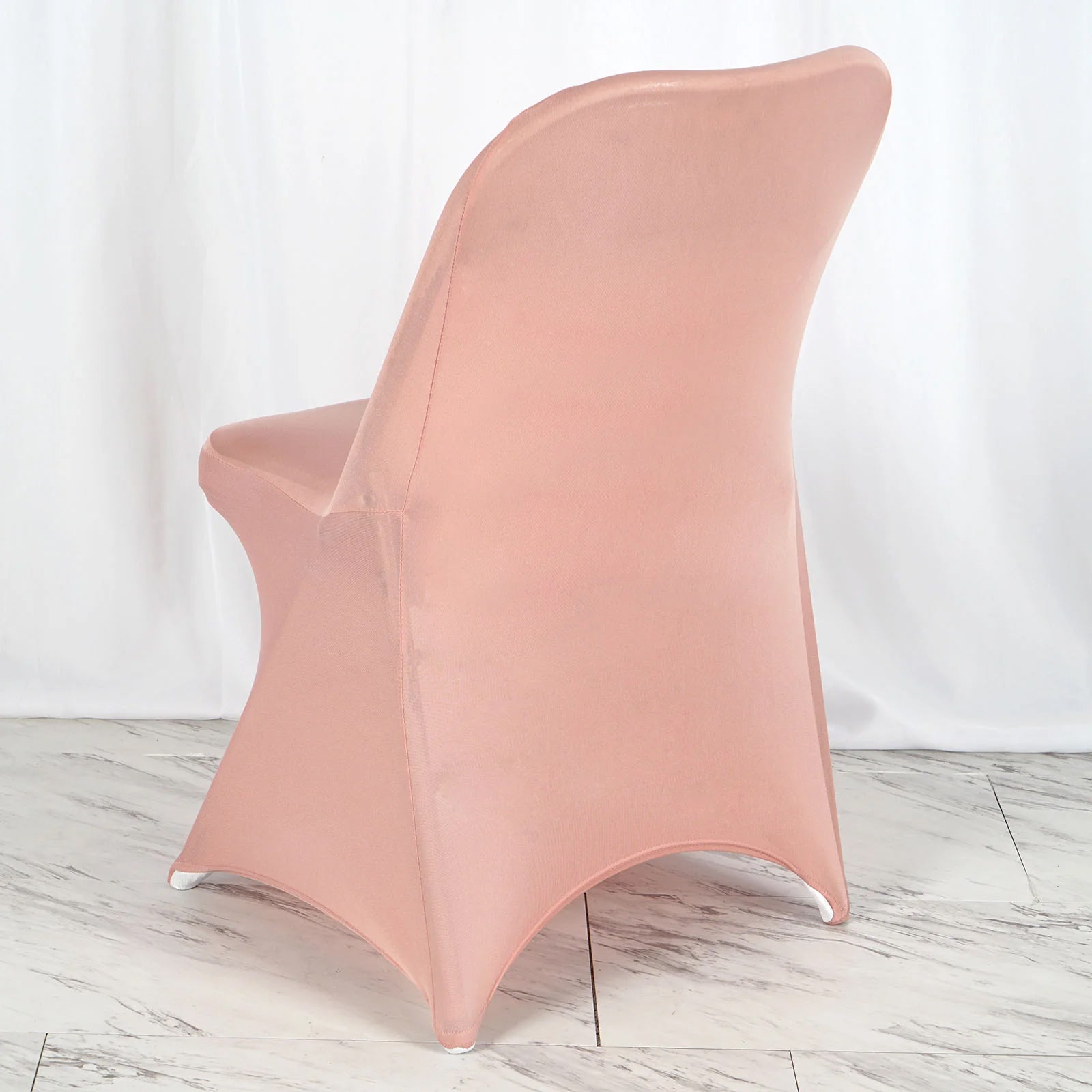 10 Pack Stretch Spandex Chair Covers Dusty Rose for Folding Chairs - Durable 160GSM Fitted Slipcovers