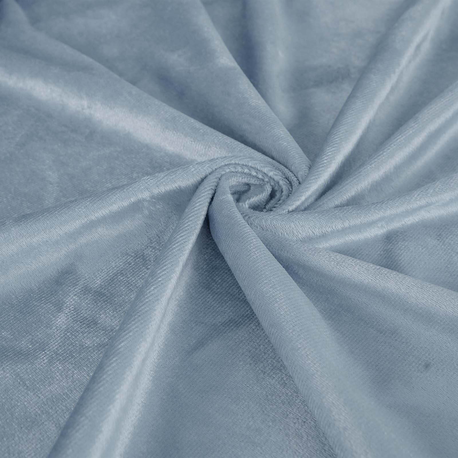 Premium Velvet 120 Round Tablecloth Dusty Blue - Reusable Soft & Seamless Table Cover