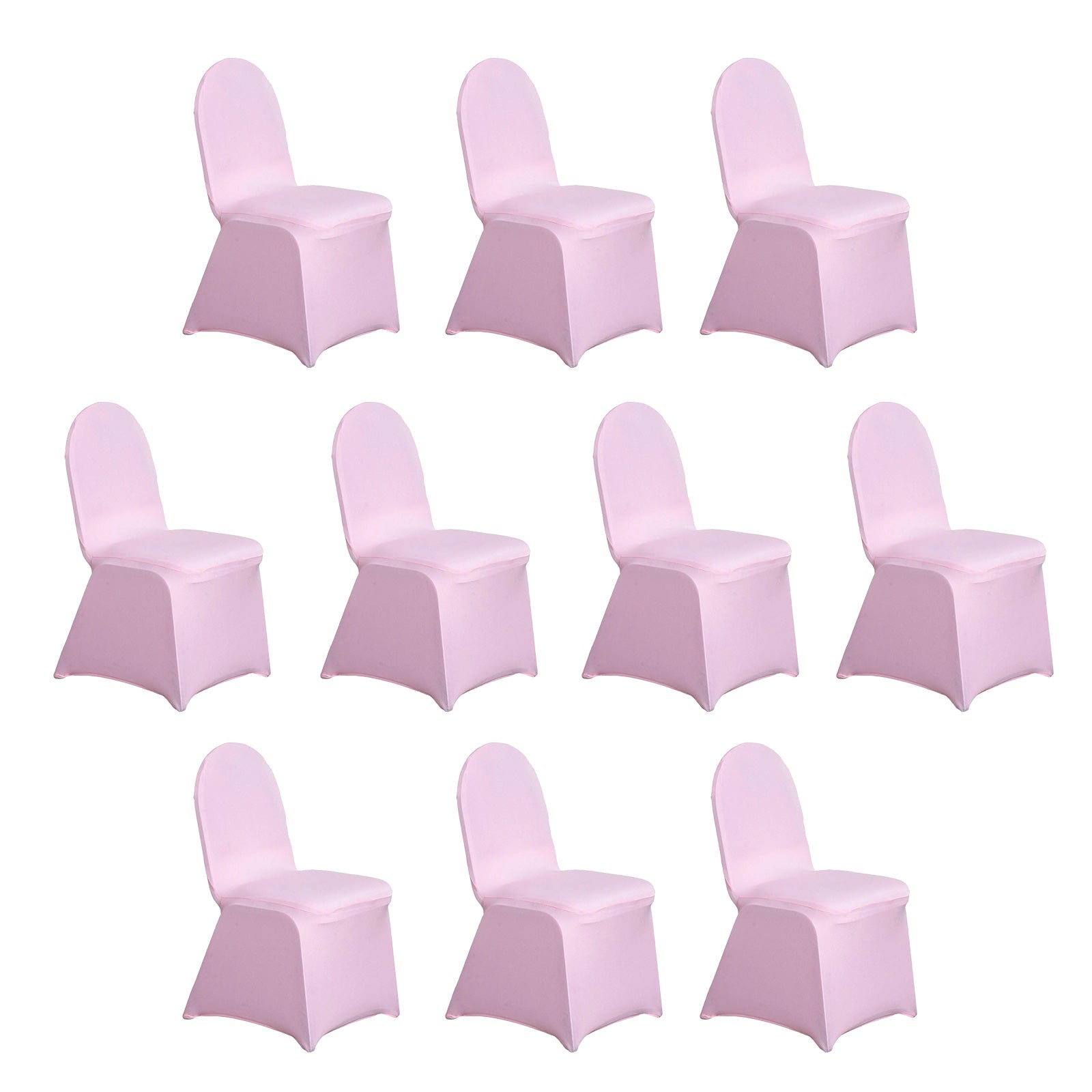 10 Pack Spandex Chair Covers for Banquet Chairs Pink - Durable Reusable Stretch Slip-On Covers