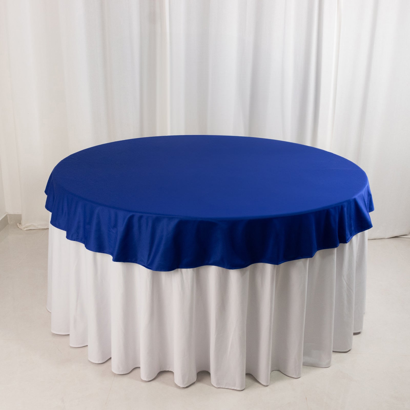 Premium Scuba Round 70 Tablecloth Royal Blue - Wrinkle Free & Stain Resistant Table Cover