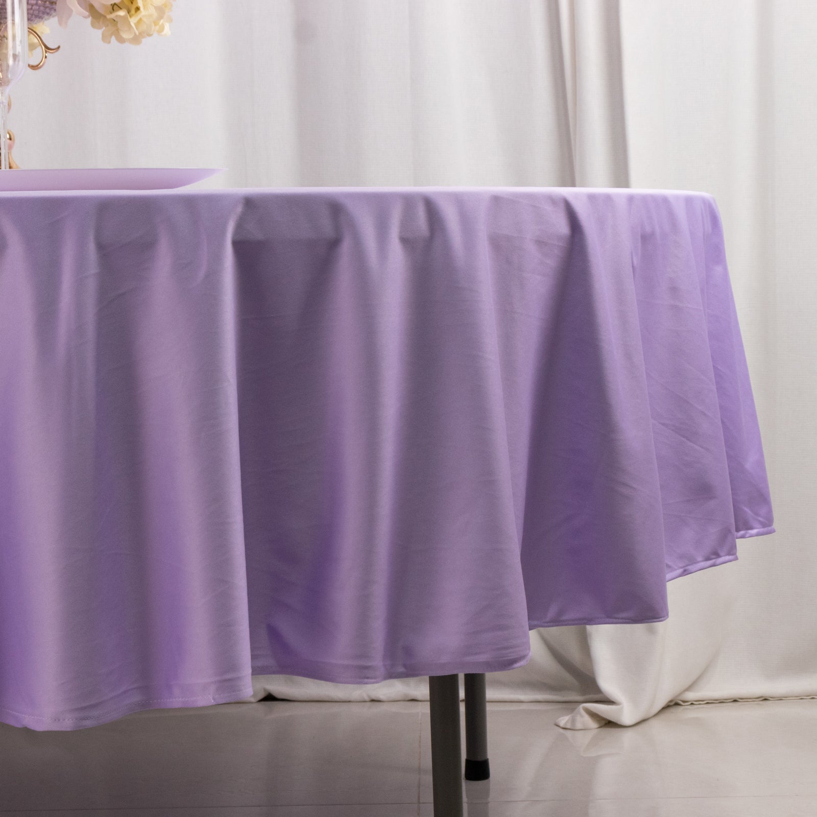 Premium Scuba Round 90 Tablecloth Lavender - Wrinkle Free & Stain Resistant Table Cover