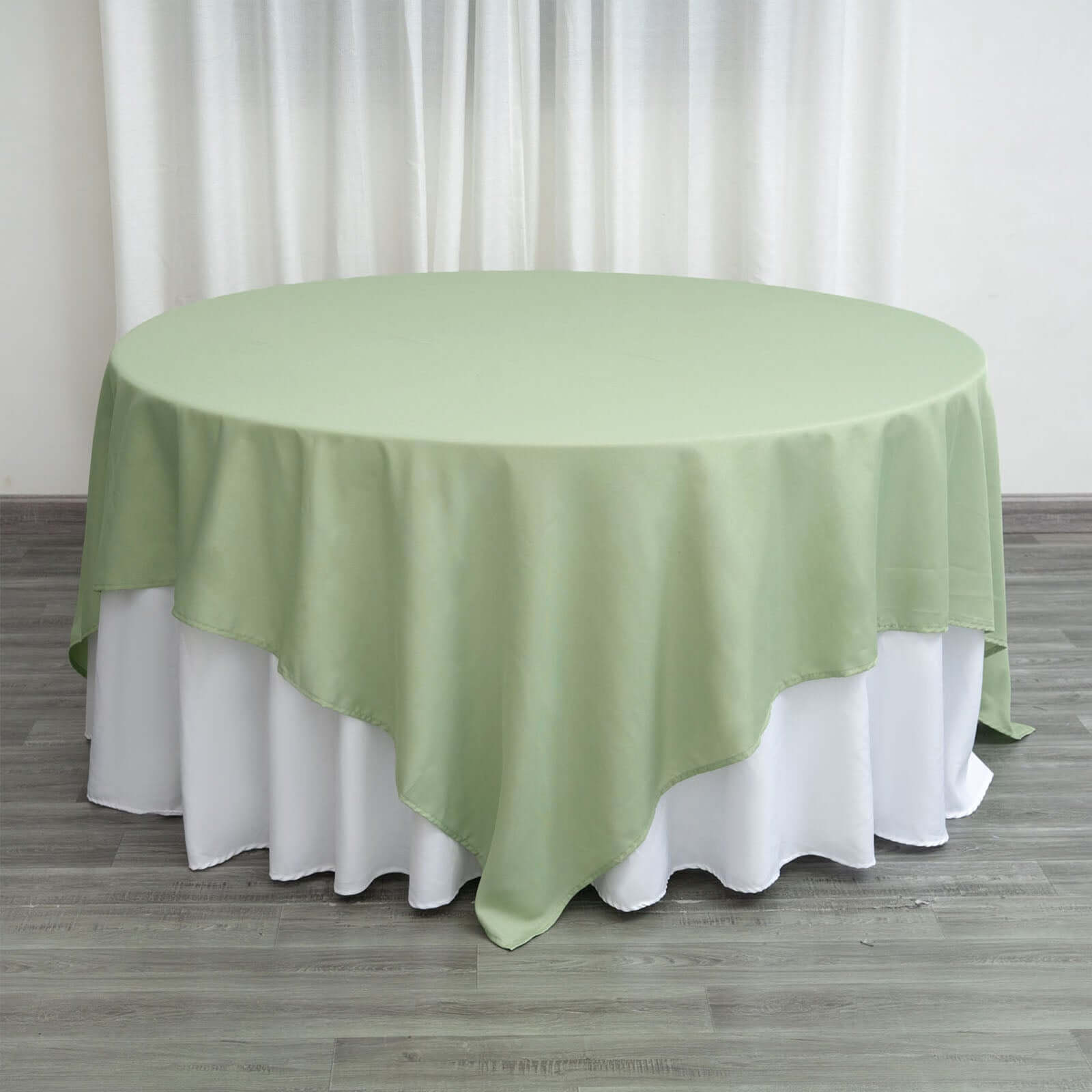 Polyester Square 90x90 Tablecloth Sage Green - Wrinkle-Resistant & Durable Table Cover