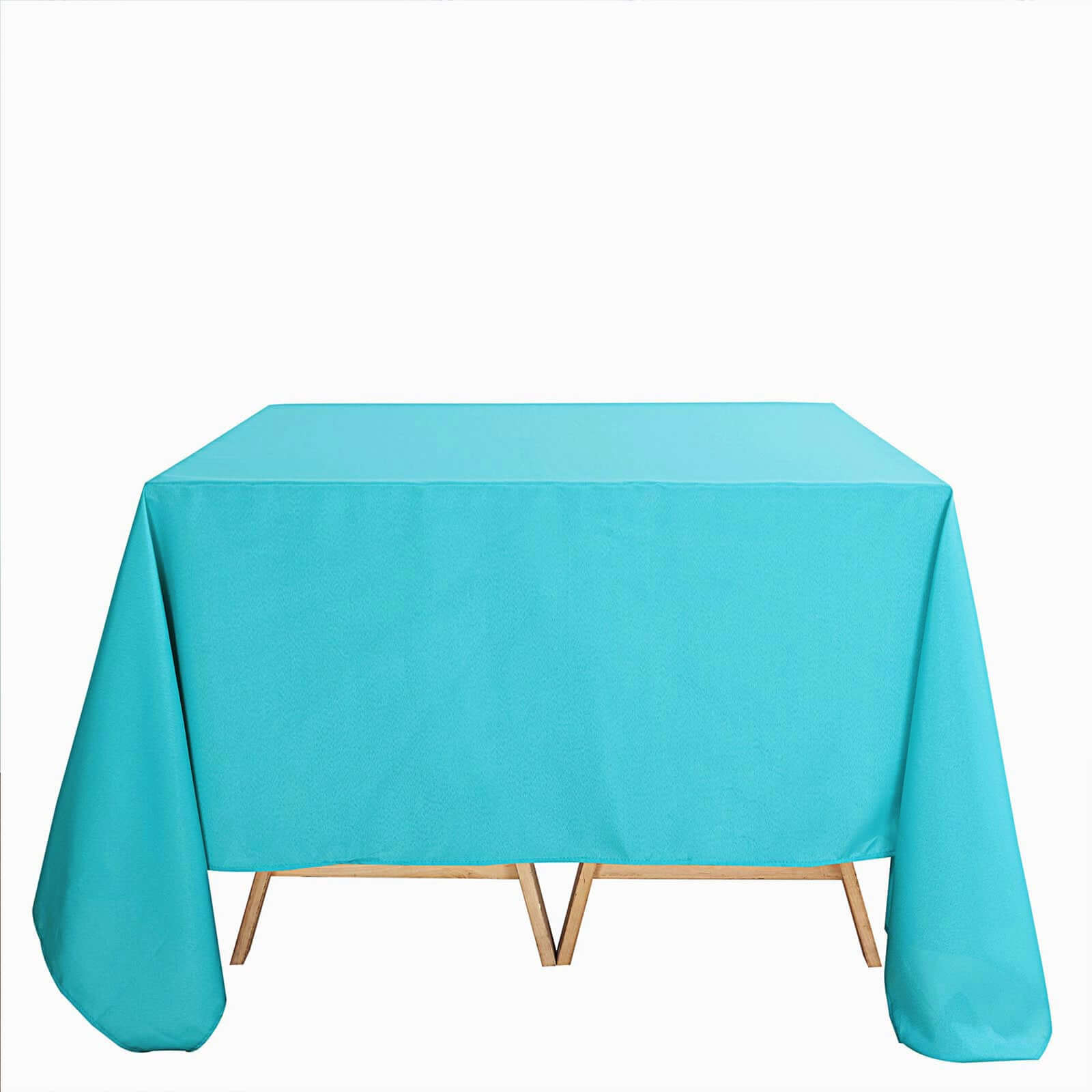 Polyester Square 90x90 Tablecloth Turquoise - Wrinkle-Resistant & Durable Table Cover