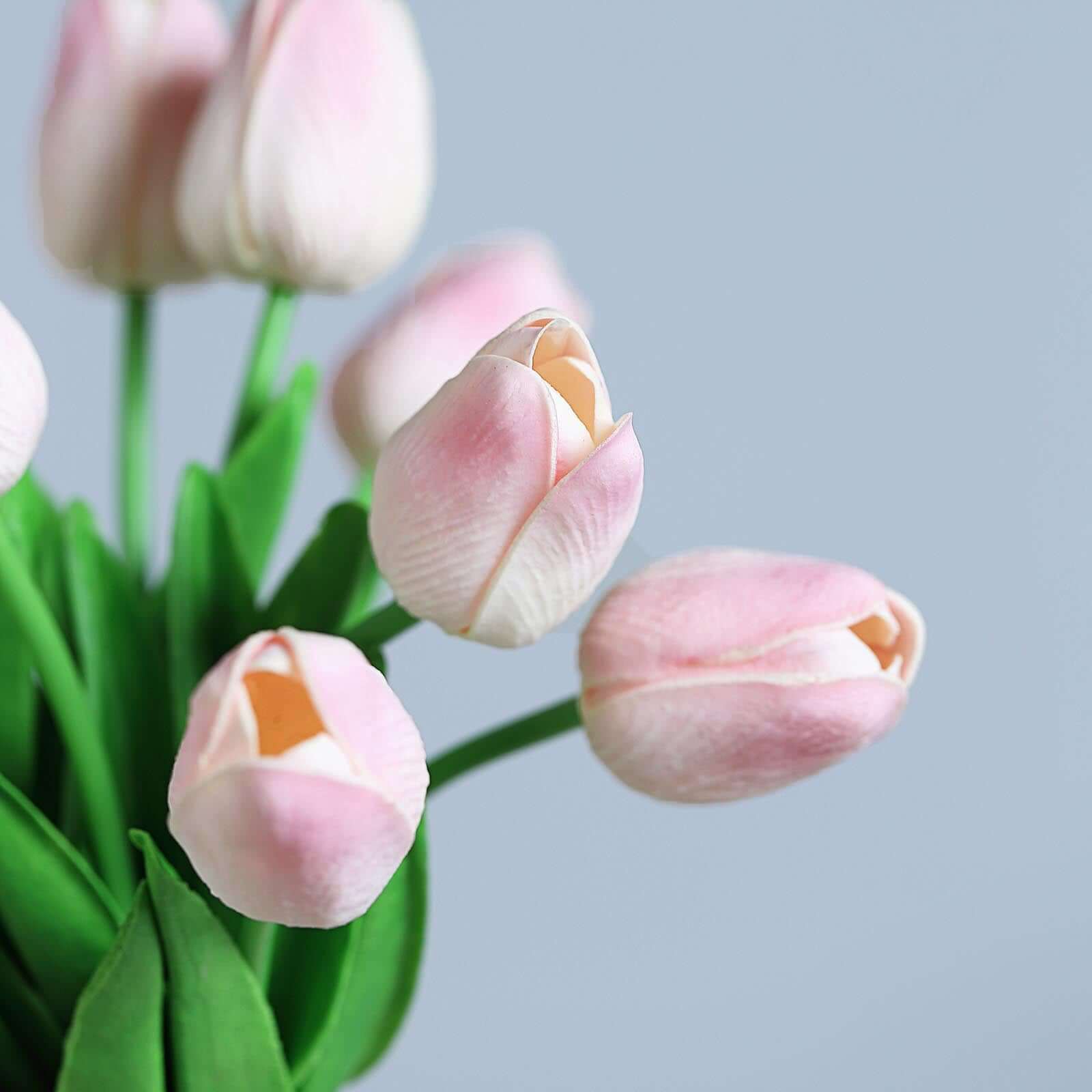 10 Stems 13 Blush Artificial Foam Tulip Flower Bouquets