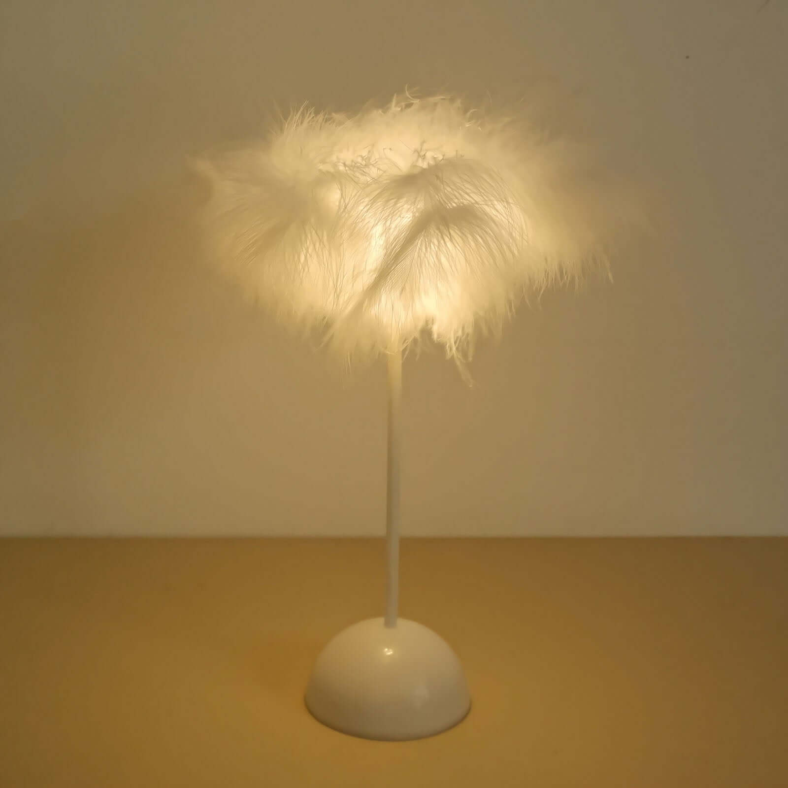 Table Lamp Feather Design White LED Battery Operated - Cordless Wedding Centerpiece 15