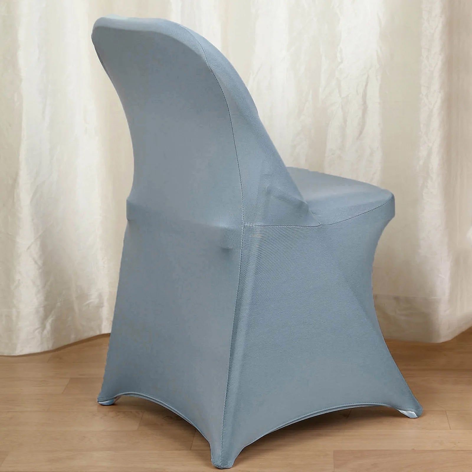 10 Pack Stretch Spandex Chair Covers Dusty Blue for Folding Chairs - Durable 160GSM Fitted Slipcovers