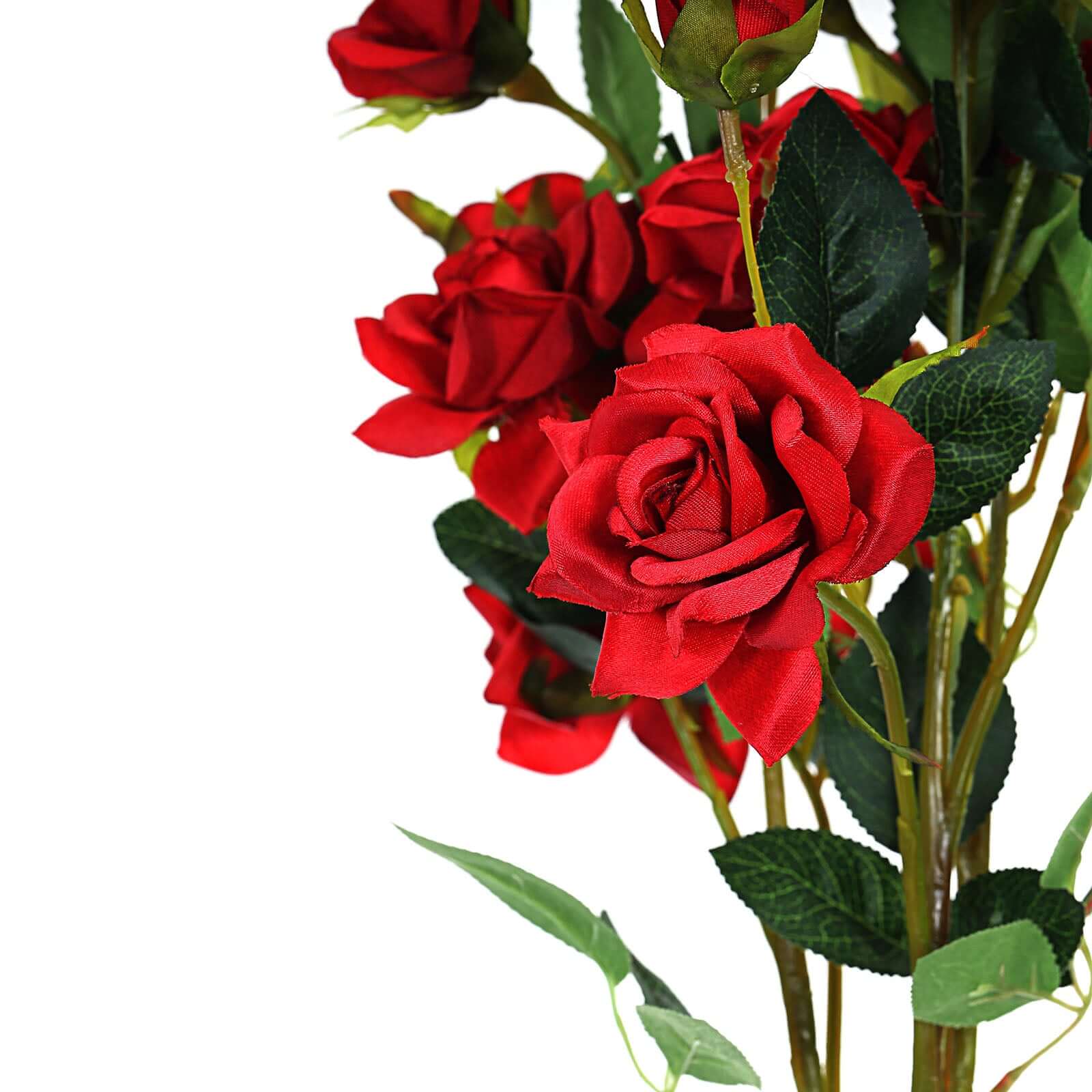 2 Stems 38 Tall Artificial Red Rose Bouquet, Realistic Silk Flower Arrangements