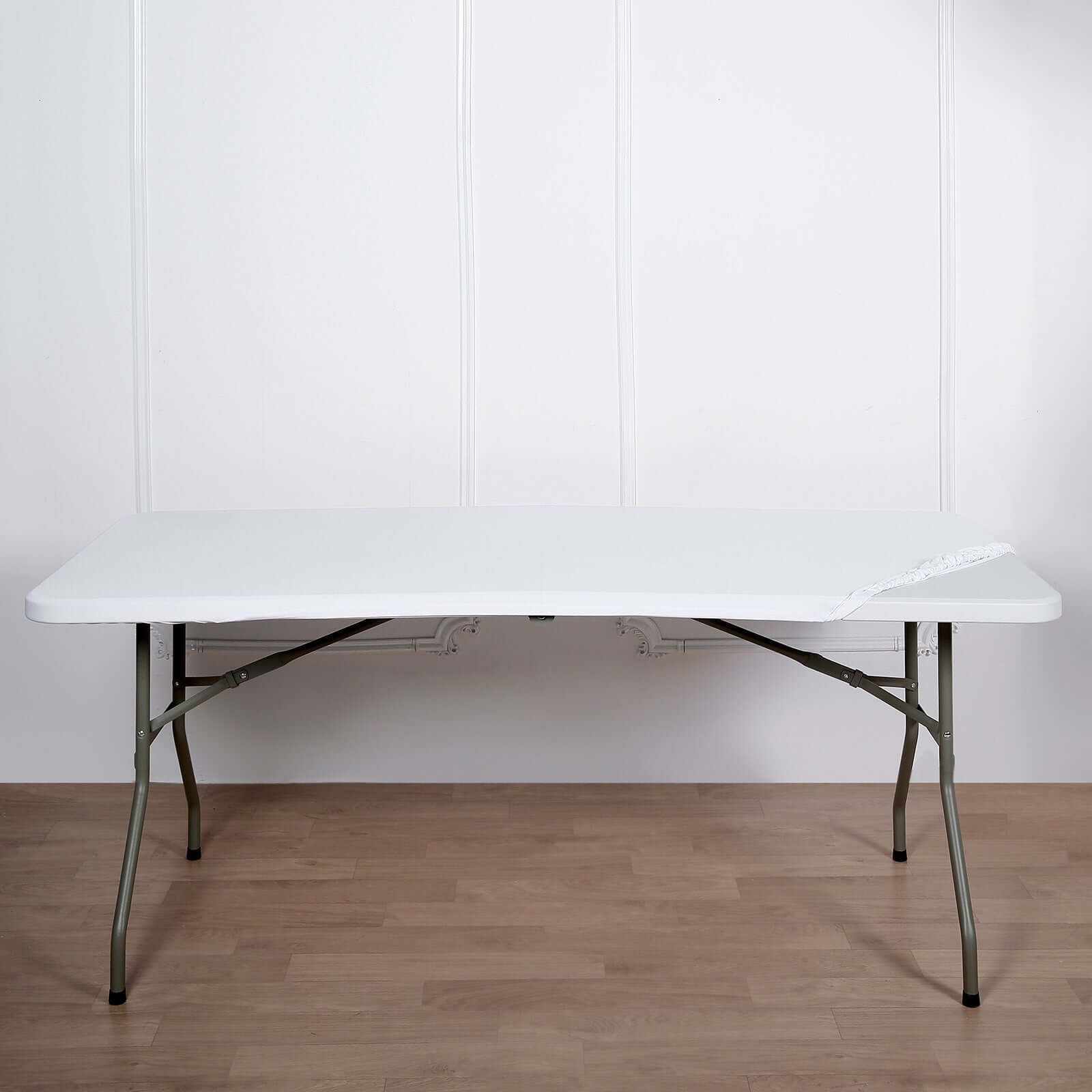 Stretch Spandex 72x30 Rectangle Tablecloth Top Cover White - Sleek & Durable Fitted Table Topper Cap