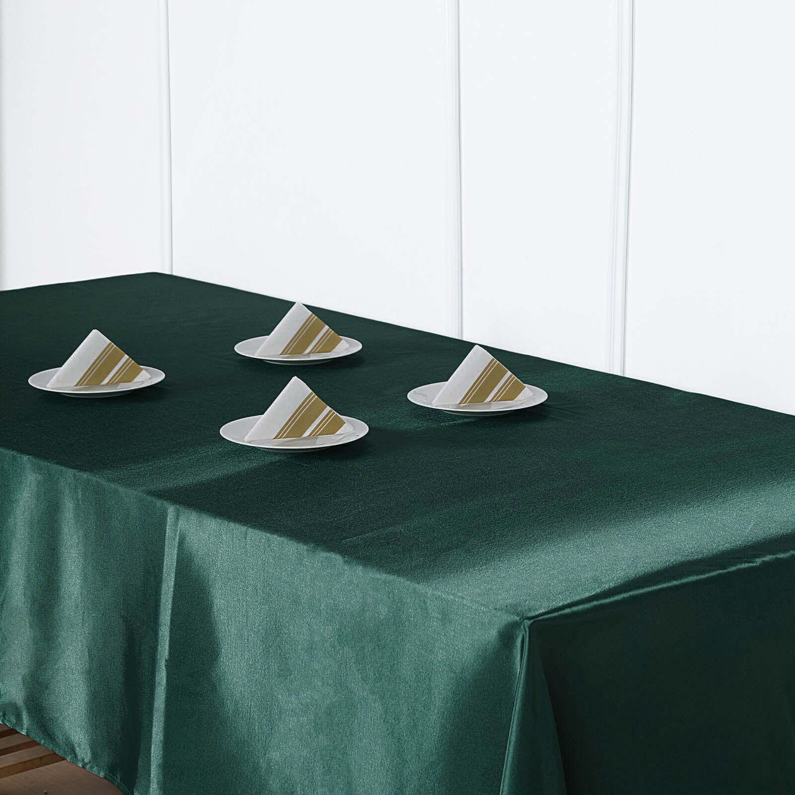 Satin Rectangular 60x102 Tablecloth Hunter Emerald Green - Smooth and Lustrous Table Cover
