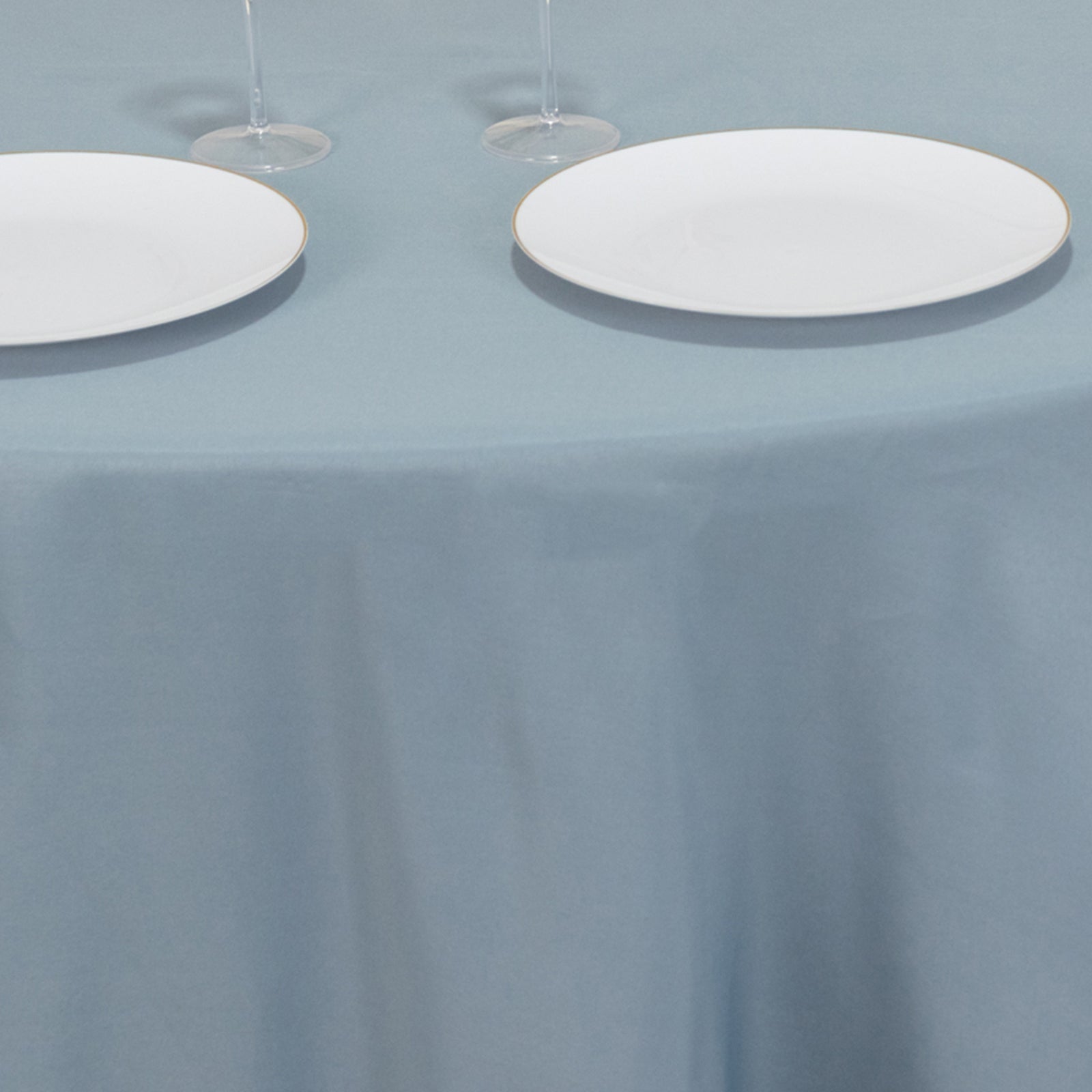 Premium Polyester 120 Round Tablecloth Dusty Blue - Seamless 220GSM Wrinkle-Resistant Table Cover