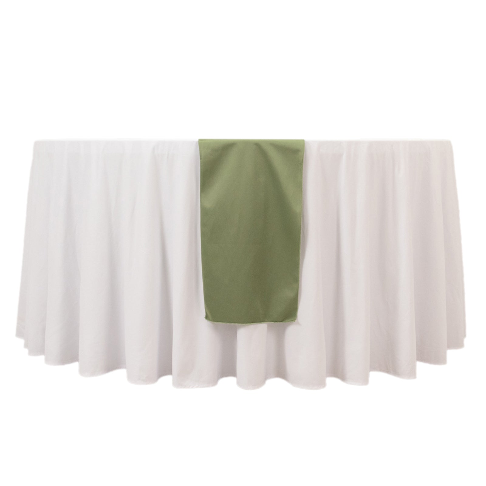 Premium Scuba Polyester 12x108 Table Runner Dusty Sage Green - Wrinkle-Free Table Linen