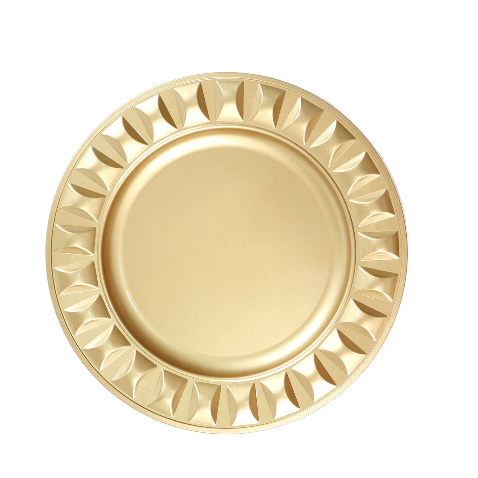 6-Pack Plastic Round Charger Plates 13 in Gold with Bejeweled Rim, Luxe Decorative Dinner Party Charger Tableware