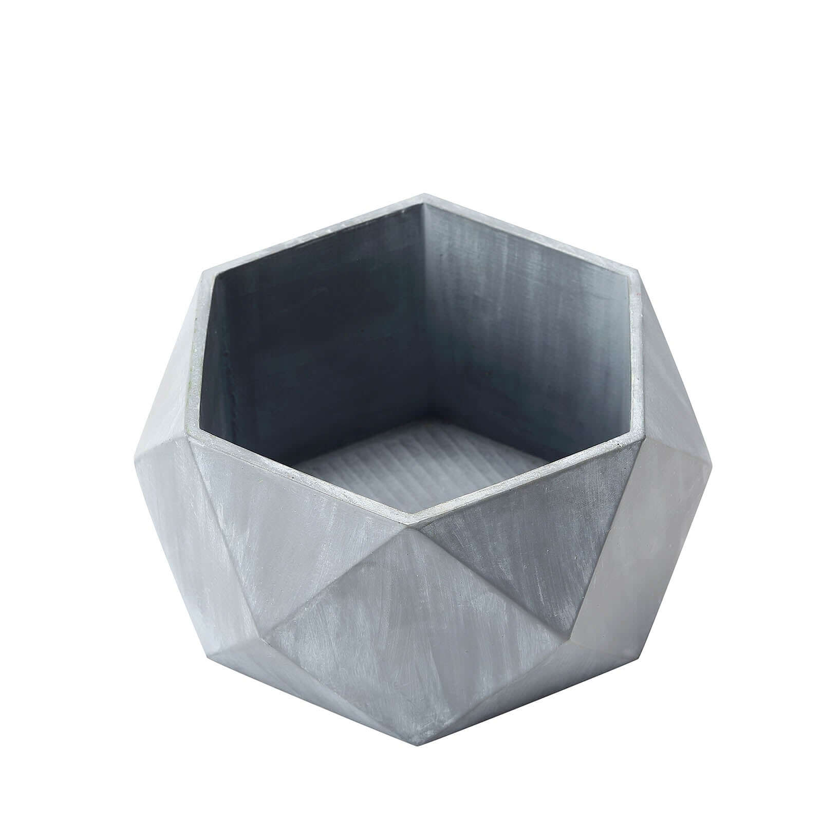 Geometric Planter Mini Cement Design Gray Finish - Concrete Succulent Flower Pot 7