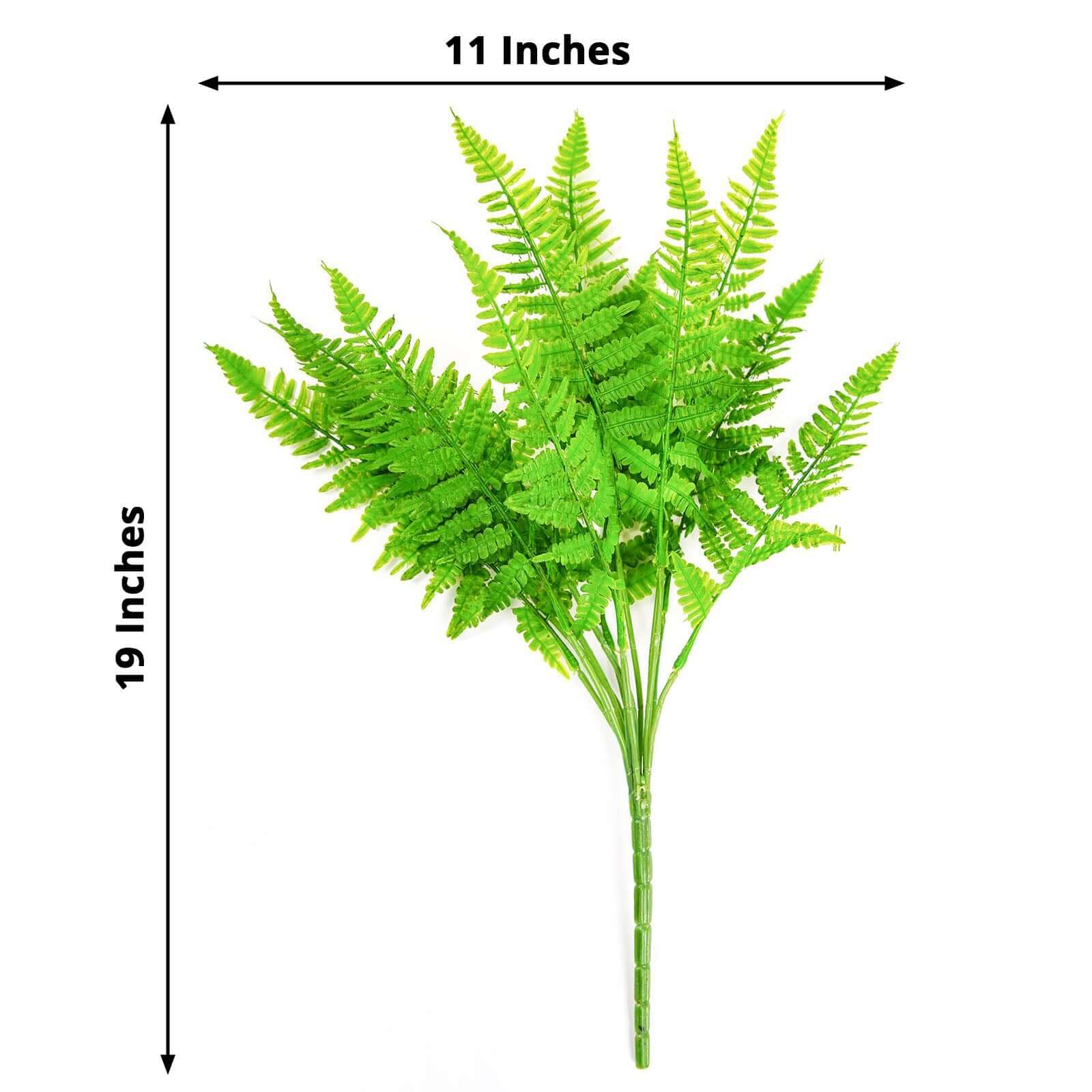 2 Stems 19 Green Artificial Boston Fern Leaf Plant Indoor Faux Spray