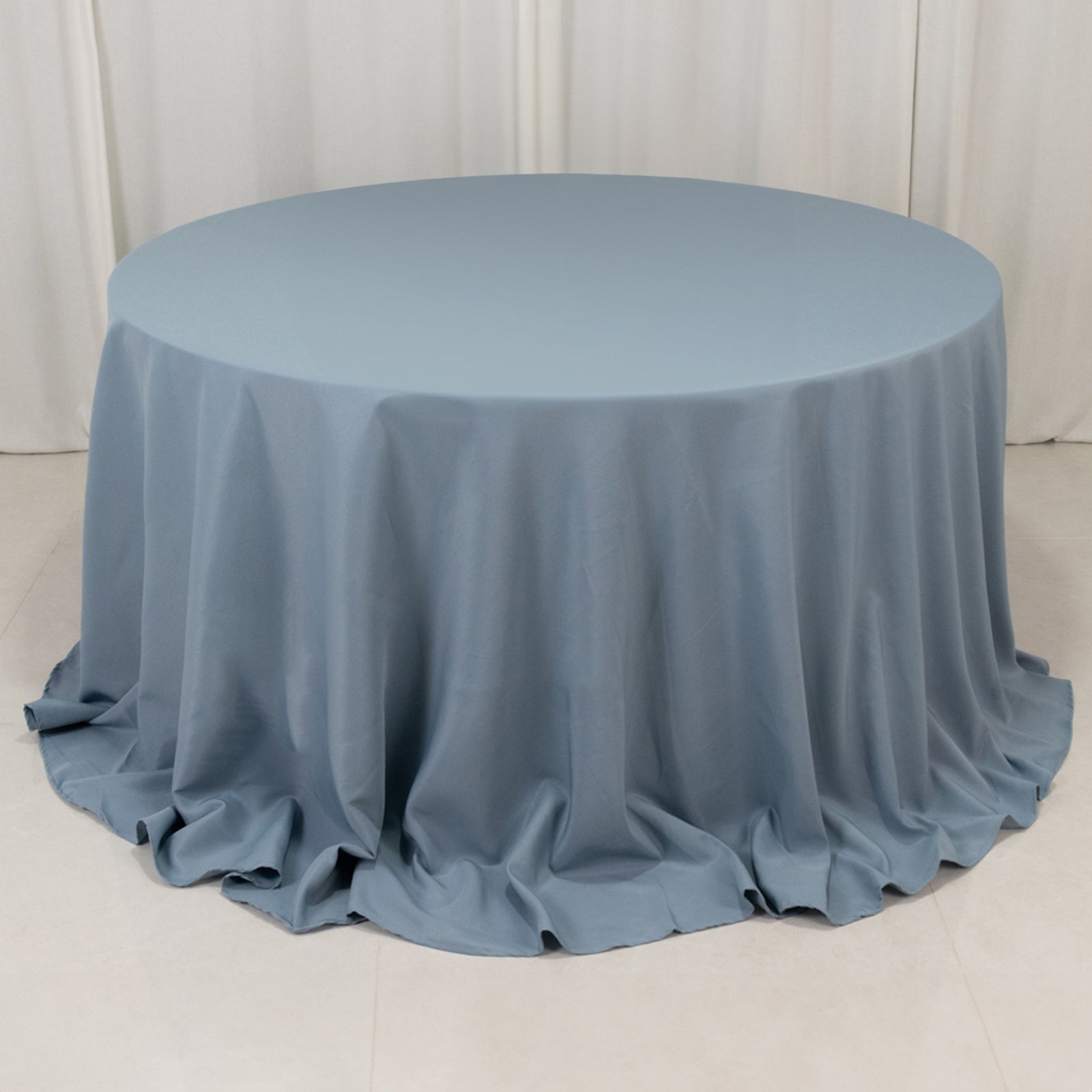 Premium Polyester 132 Round Tablecloth Dusty Blue - Seamless 220GSM Wrinkle-Resistant Table Cover