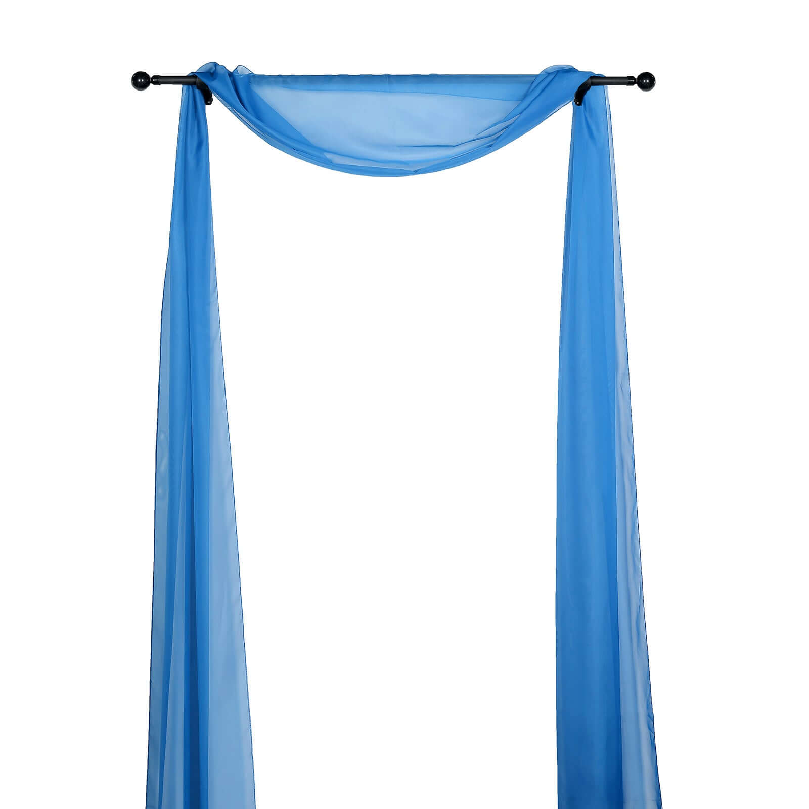 18ft Royal Blue Sheer Organza Wedding Arch Drapery Fabric, Window Scarf Valance