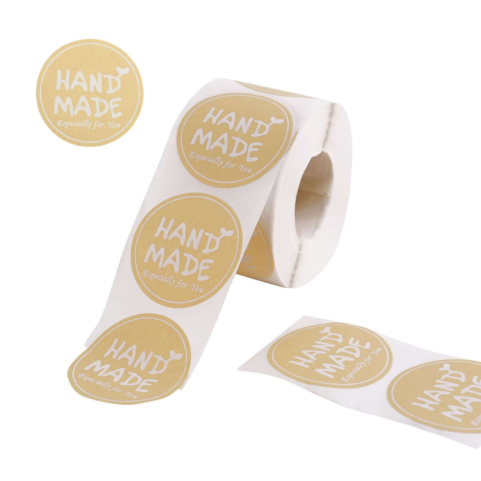 500Pcs 1.5 Handmade Especially For You Stickers Roll, Cookie and Bakery Box Labels - Round