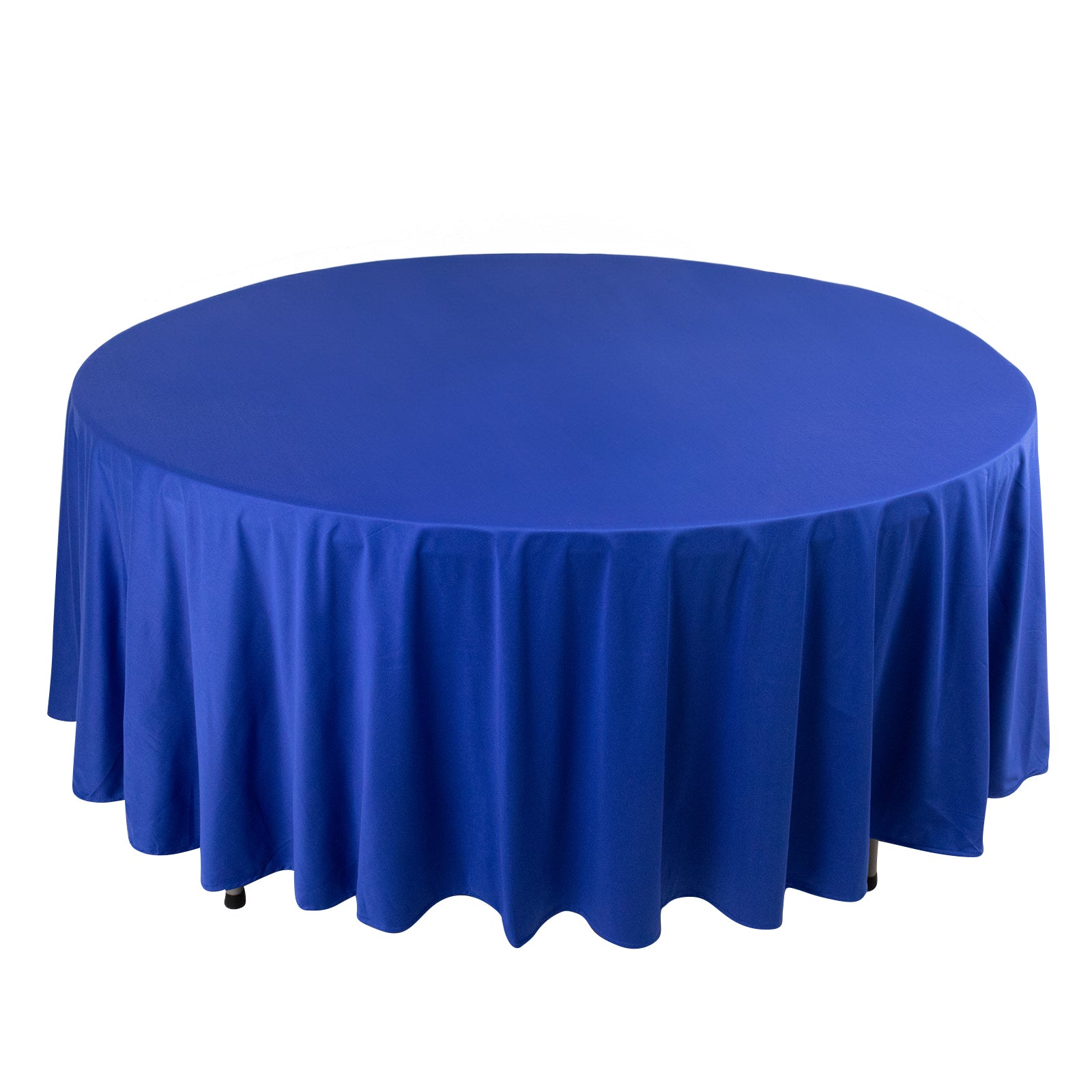 Premium Scuba Round 108 Tablecloth Royal Blue - Wrinkle Free & Stain Resistant Table Cover