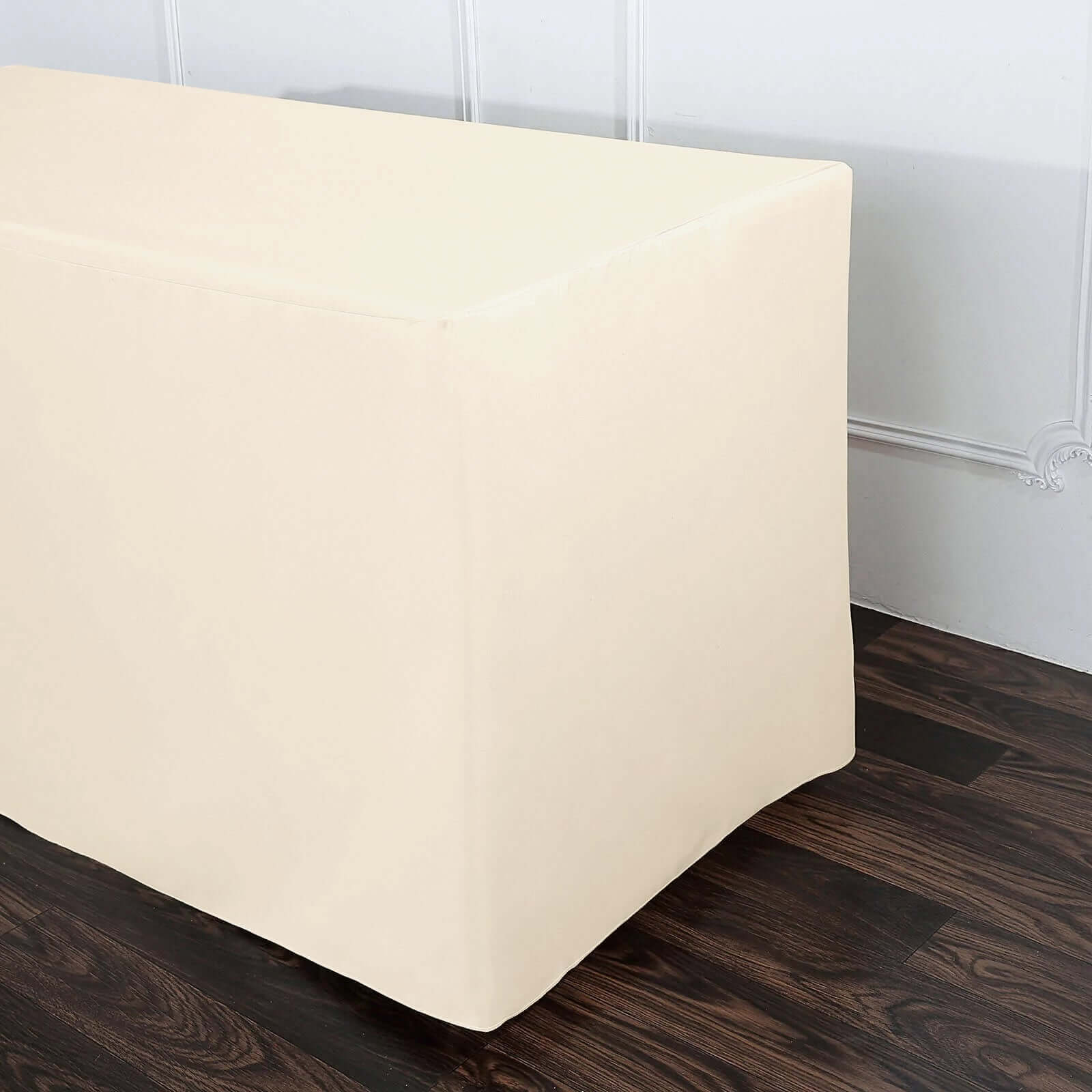 Fitted Polyester 96x30 Rectangle Tablecloth Beige - Durable and Easy to Maintain Table Cover