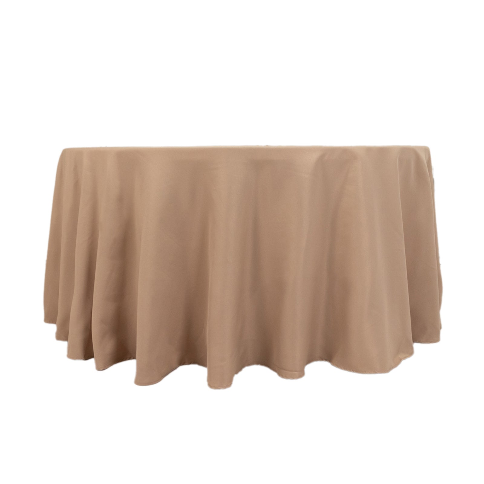 Premium Polyester 120 Round Tablecloth Nude - Seamless 220GSM Wrinkle-Resistant Table Cover