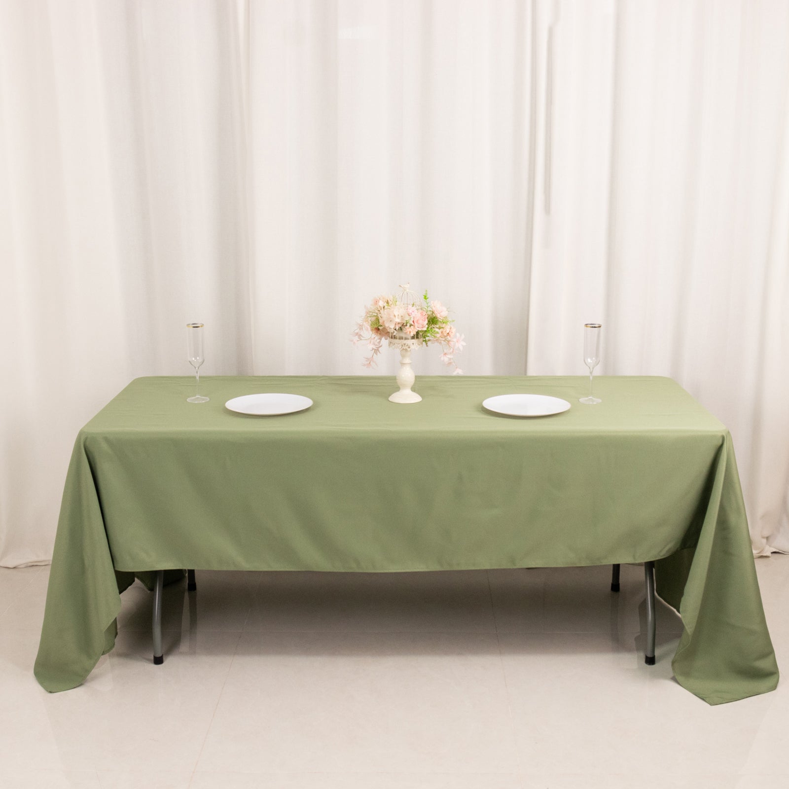 Premium Polyester 60x126 Rectangle Tablecloth Dusty Sage Green - Stain-Resistant 220GSM Finish Table Cover