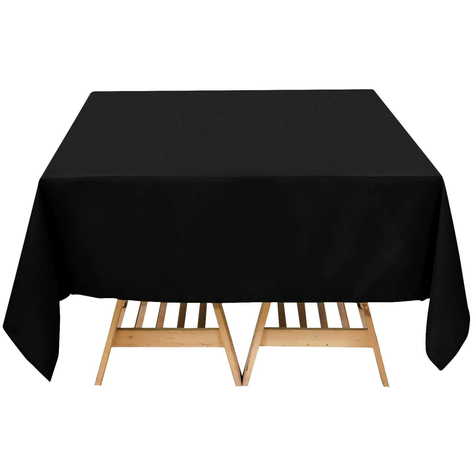 Premium Polyester Square Tablecloth 70x70 Black 220GSM Wrinkle-Resistant Table Cover