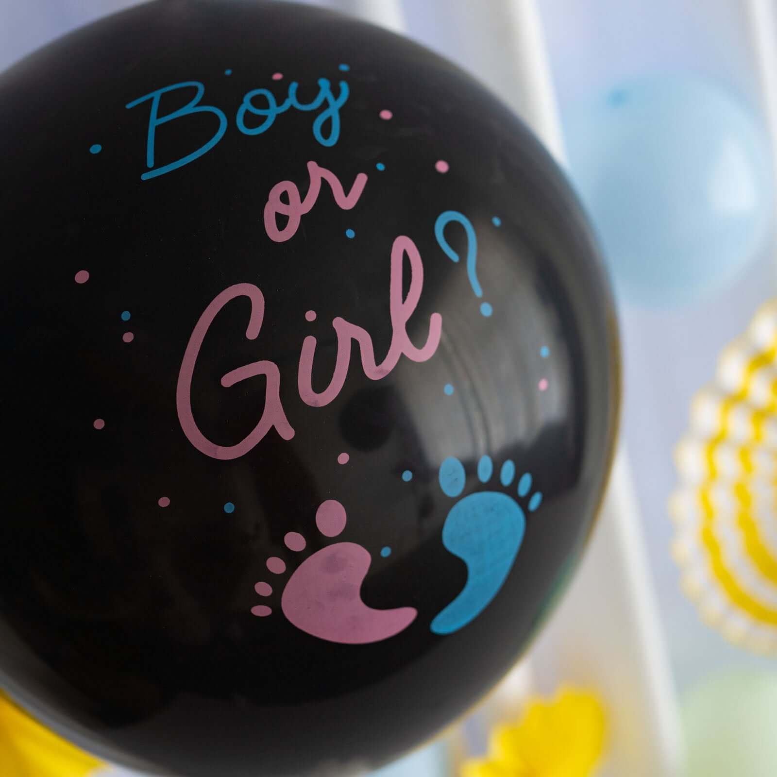 24 Gender Reveal Blue Confetti Filled Boy Or Girl Print Latex Balloon