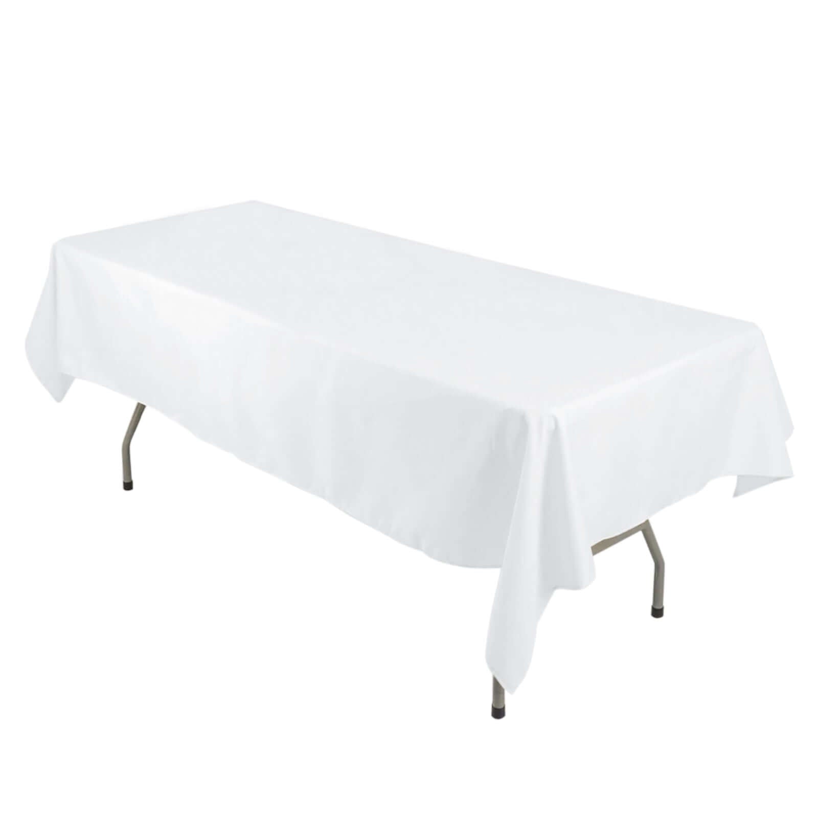 Premium Polyester 54x96 Rectangle Tablecloth White - Durable 220GSM Stain-Resistant Fabric for Weddings & Events