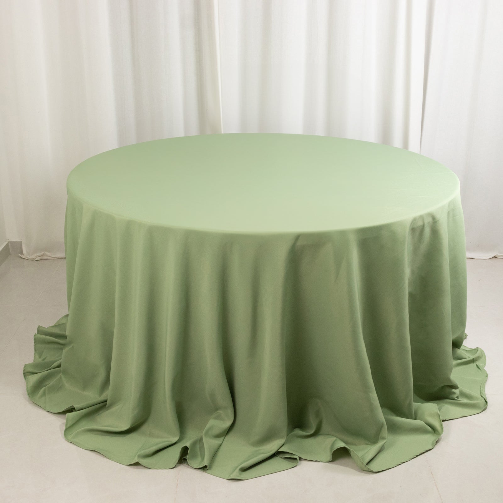 Premium Polyester 132 Round Tablecloth Sage Green - Seamless 220GSM Wrinkle-Resistant Table Cover