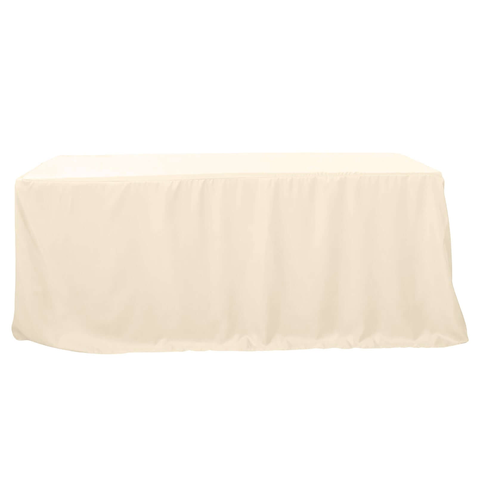 Fitted Polyester 96x30 Rectangle Tablecloth Beige - Durable and Easy to Maintain Table Cover
