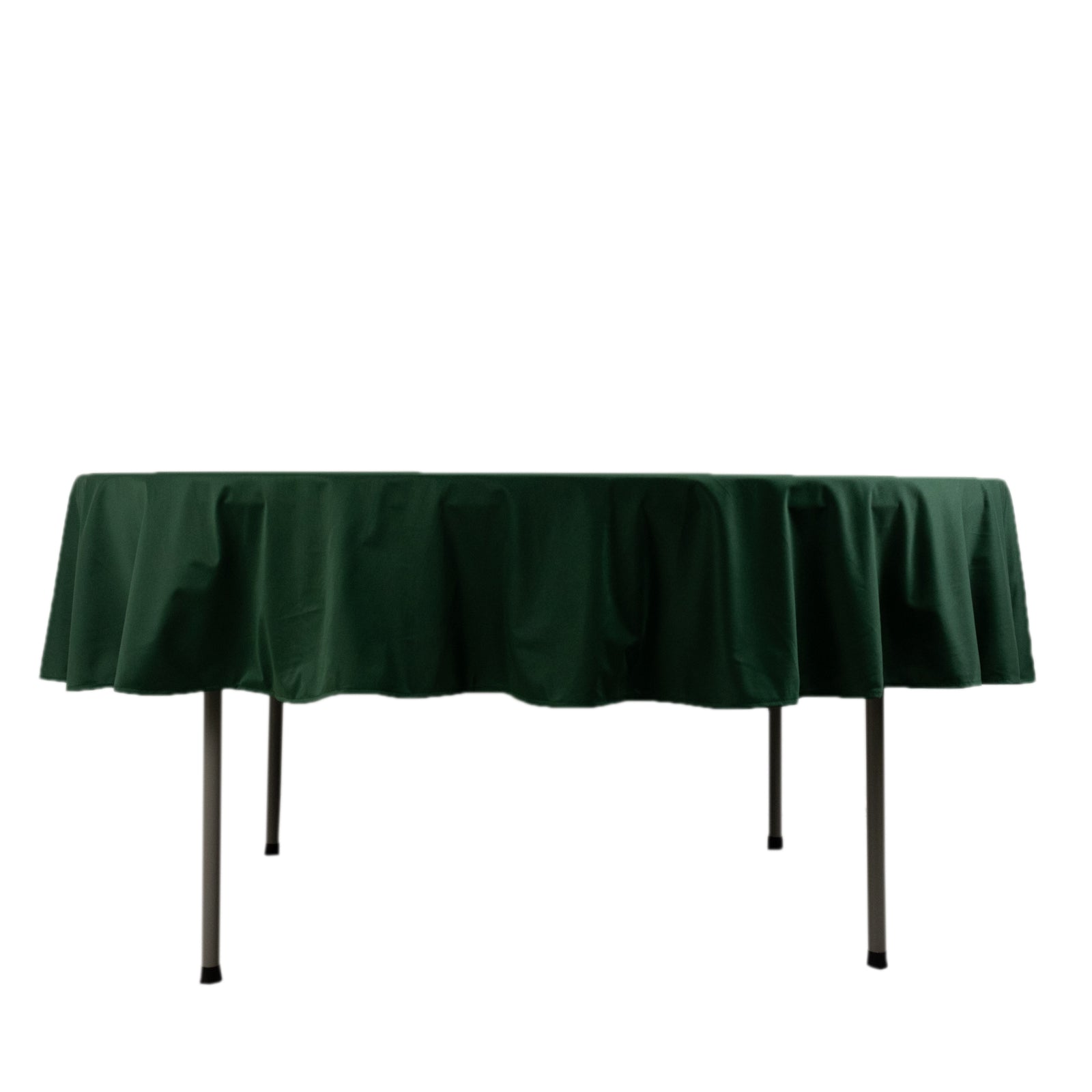 Premium Scuba Round 90 Tablecloth Hunter Emerald Green - Wrinkle Free & Stain Resistant Table Cover