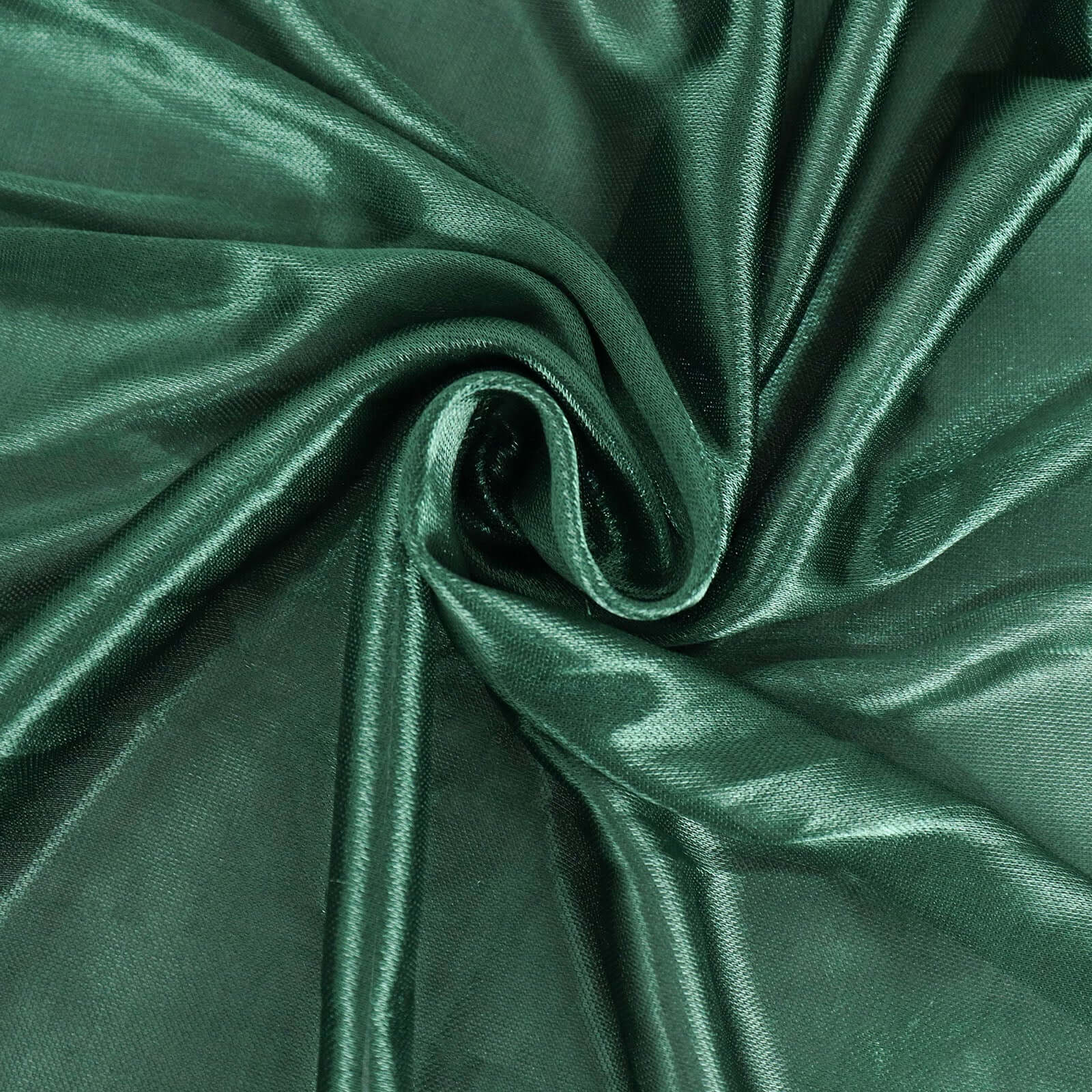 Satin 14ft Table Skirt Hunter Emerald Green - Pleated Double Drape Table Cover