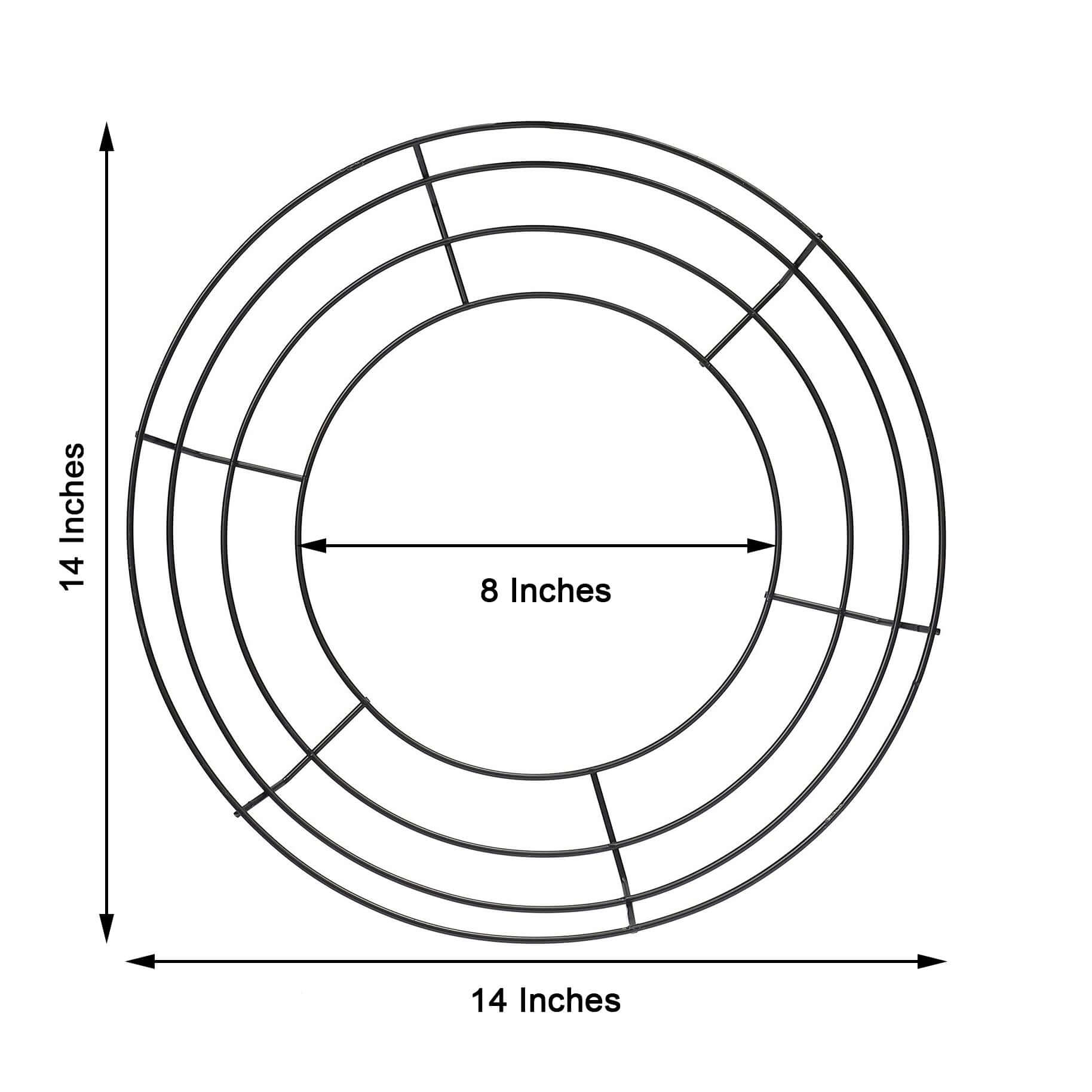 14 Black Metal Wire Wreath Frame, Wreath Ring