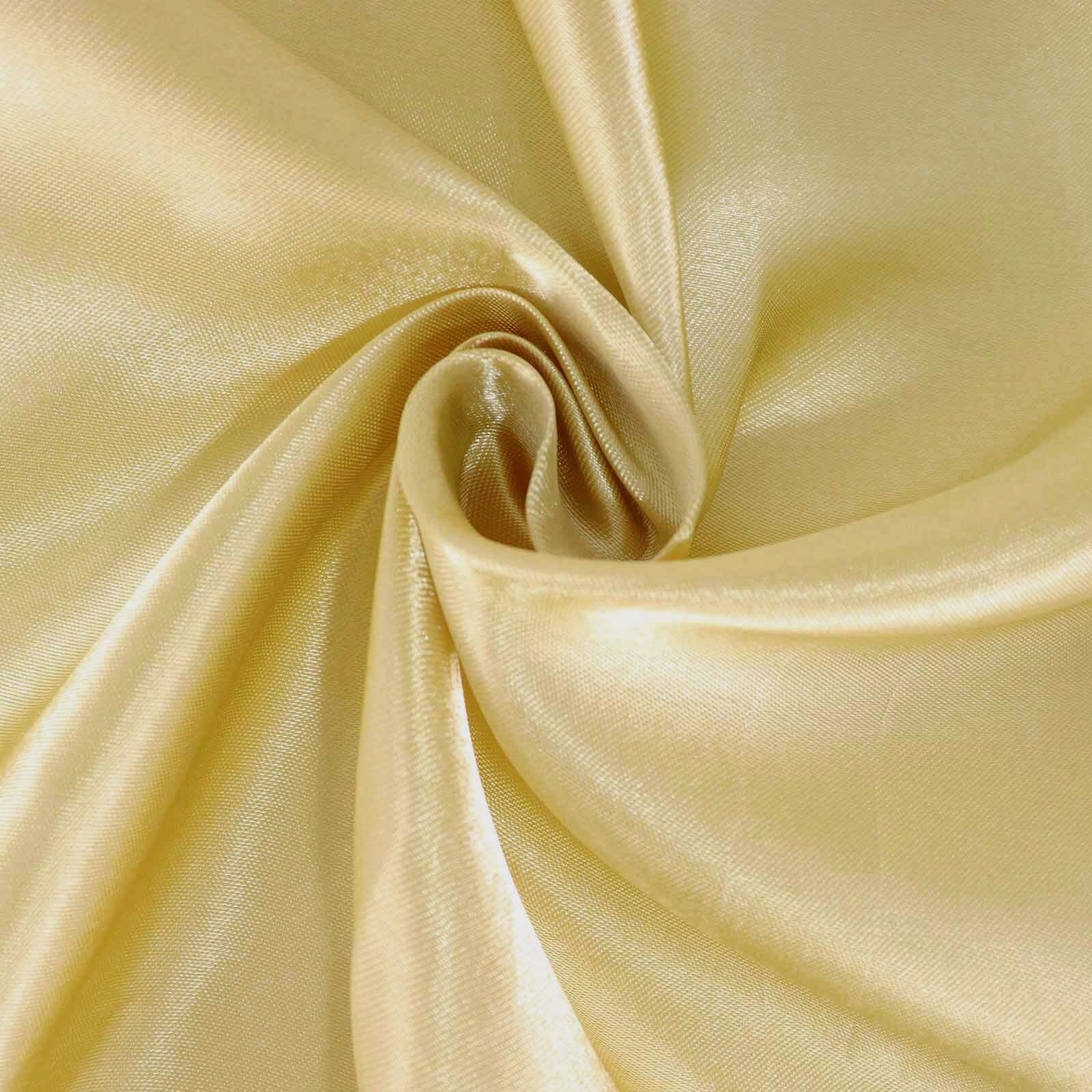 Satin 132 Round Tablecloth Champagne - Stylish Seamless Table Cover