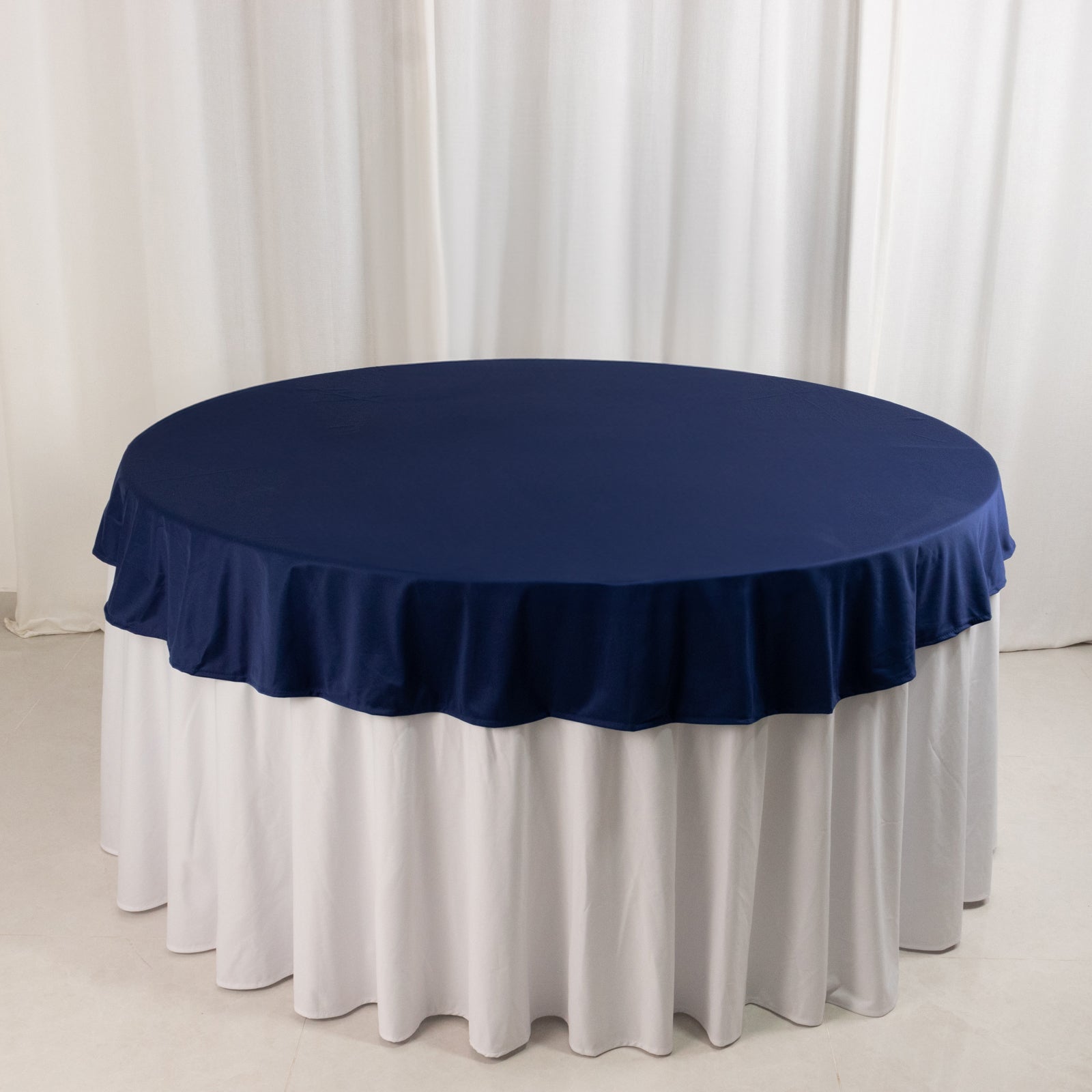 Premium Scuba Round 70 Tablecloth Navy Blue - Wrinkle Free & Stain Resistant Table Cover